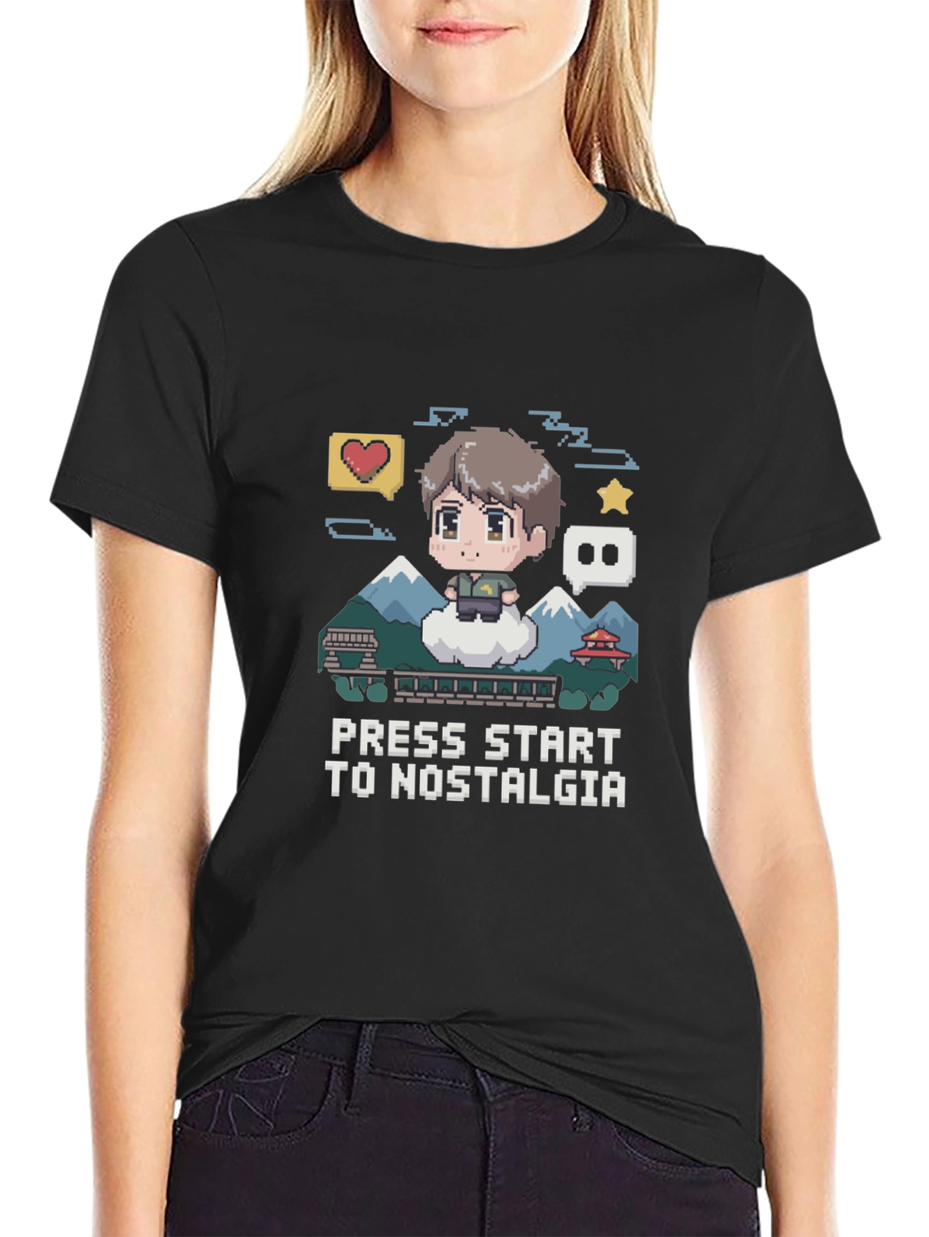 Nostalgia Pixel Art T-Shirt - Press Start Gaming Tee