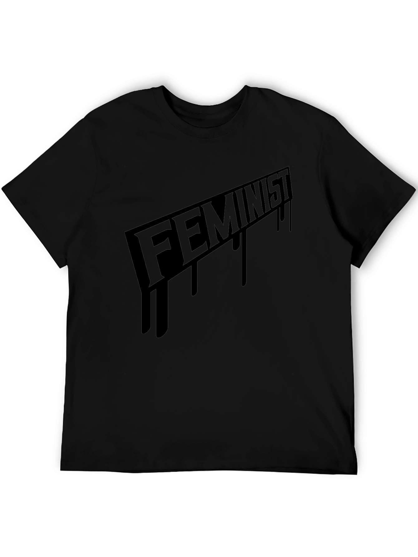 Feminist Graphic Print Black T-Shirt