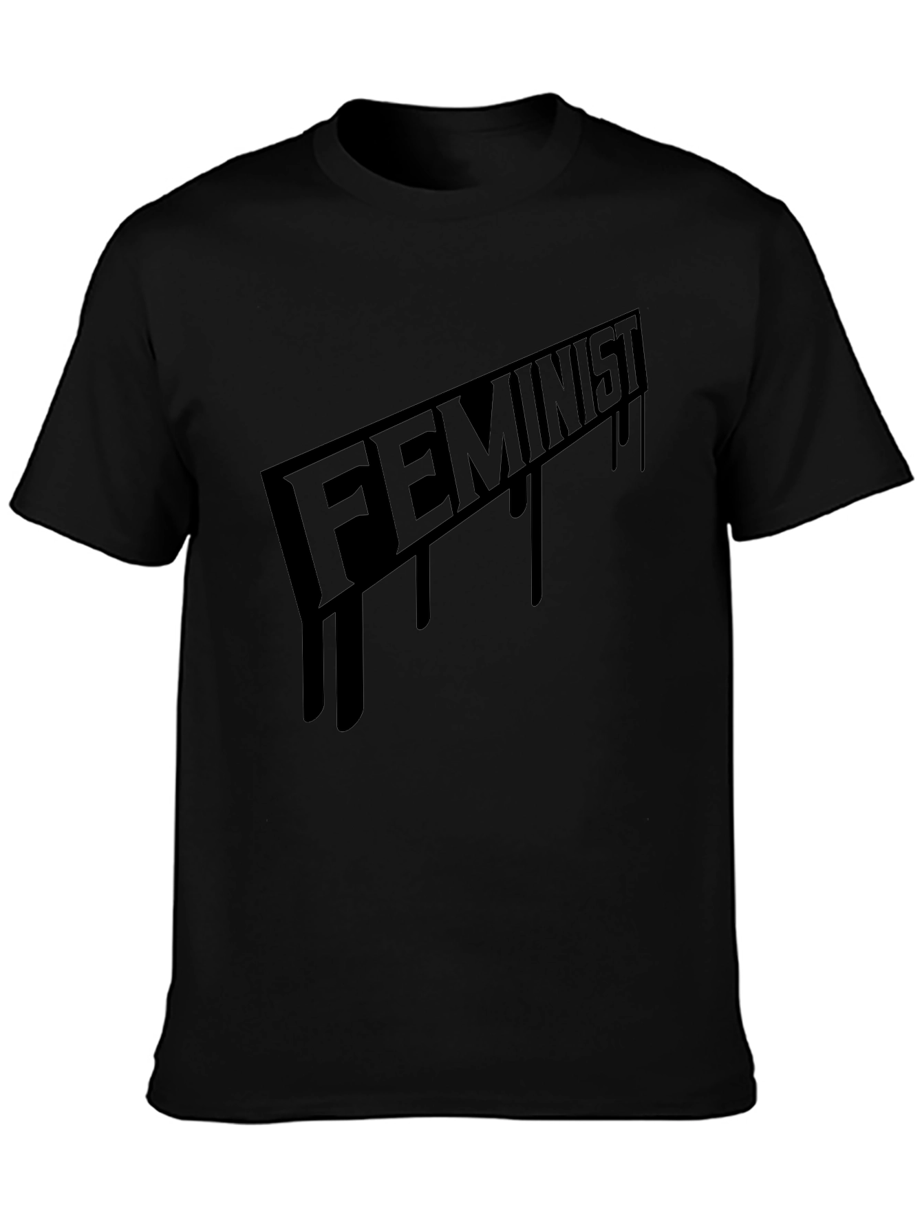 Feminist Graphic Print Black T-Shirt