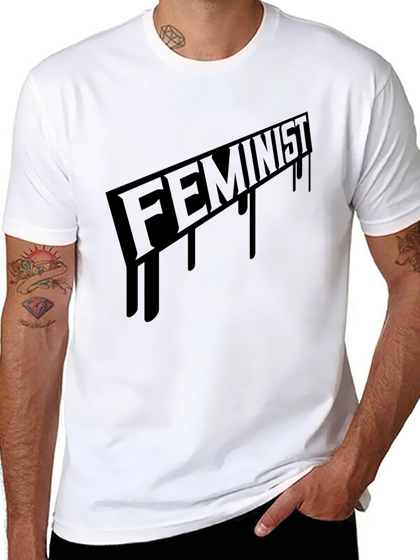 Feminist Graphic Print Black T-Shirt