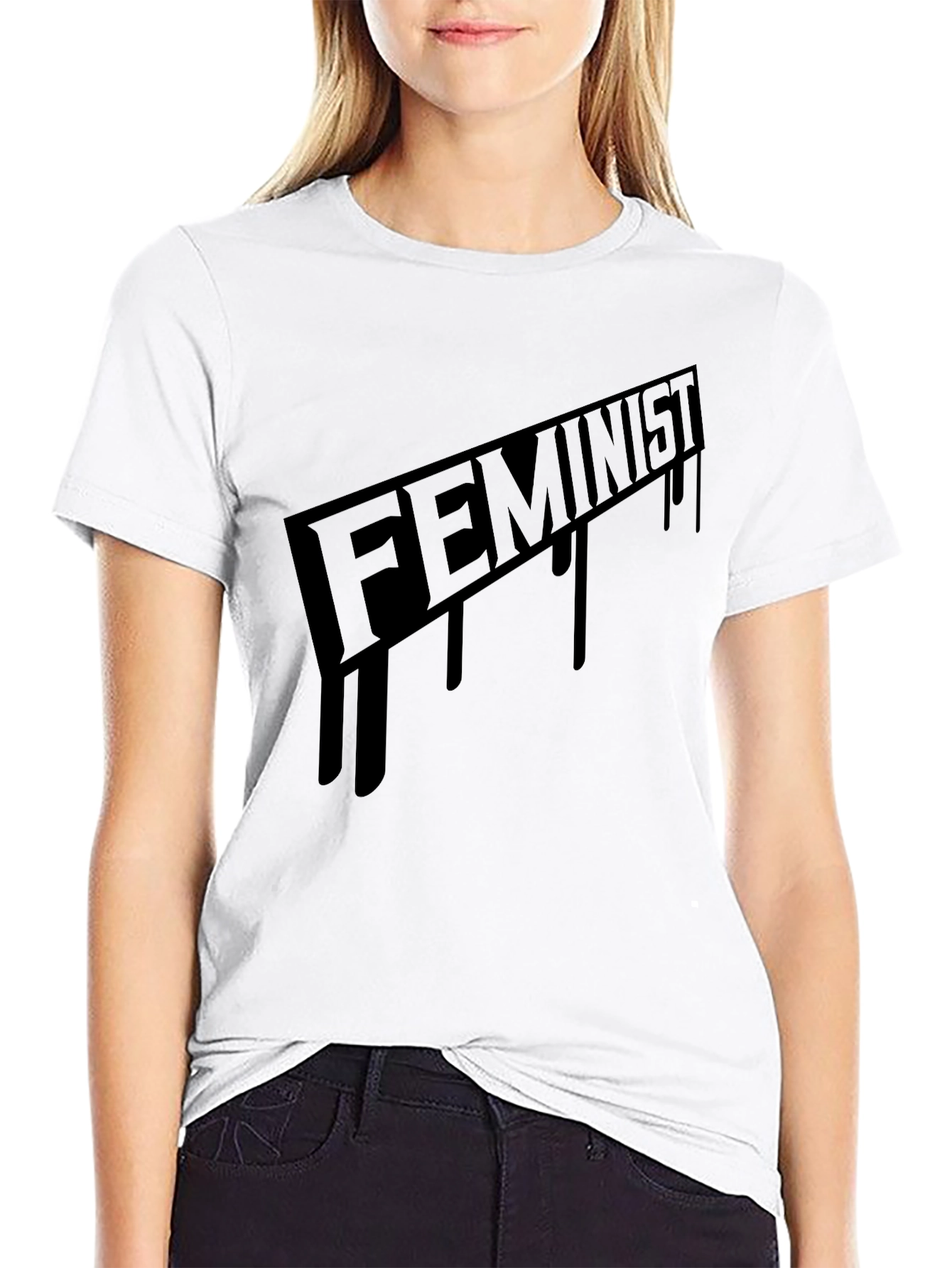 Feminist Graphic Print Black T-Shirt