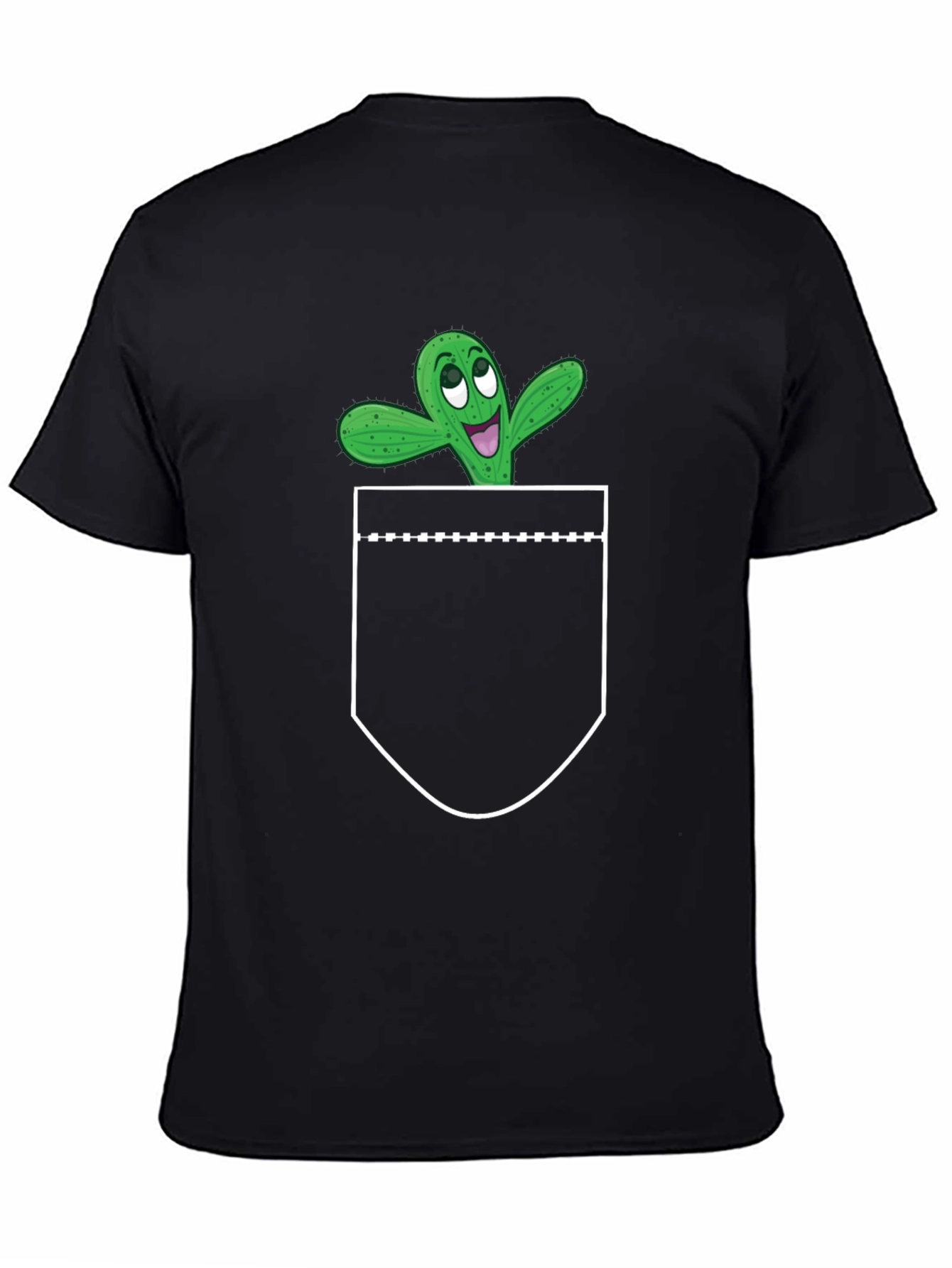 Cactus Pocket Graphic Tee - Fun Novelty T-Shirt