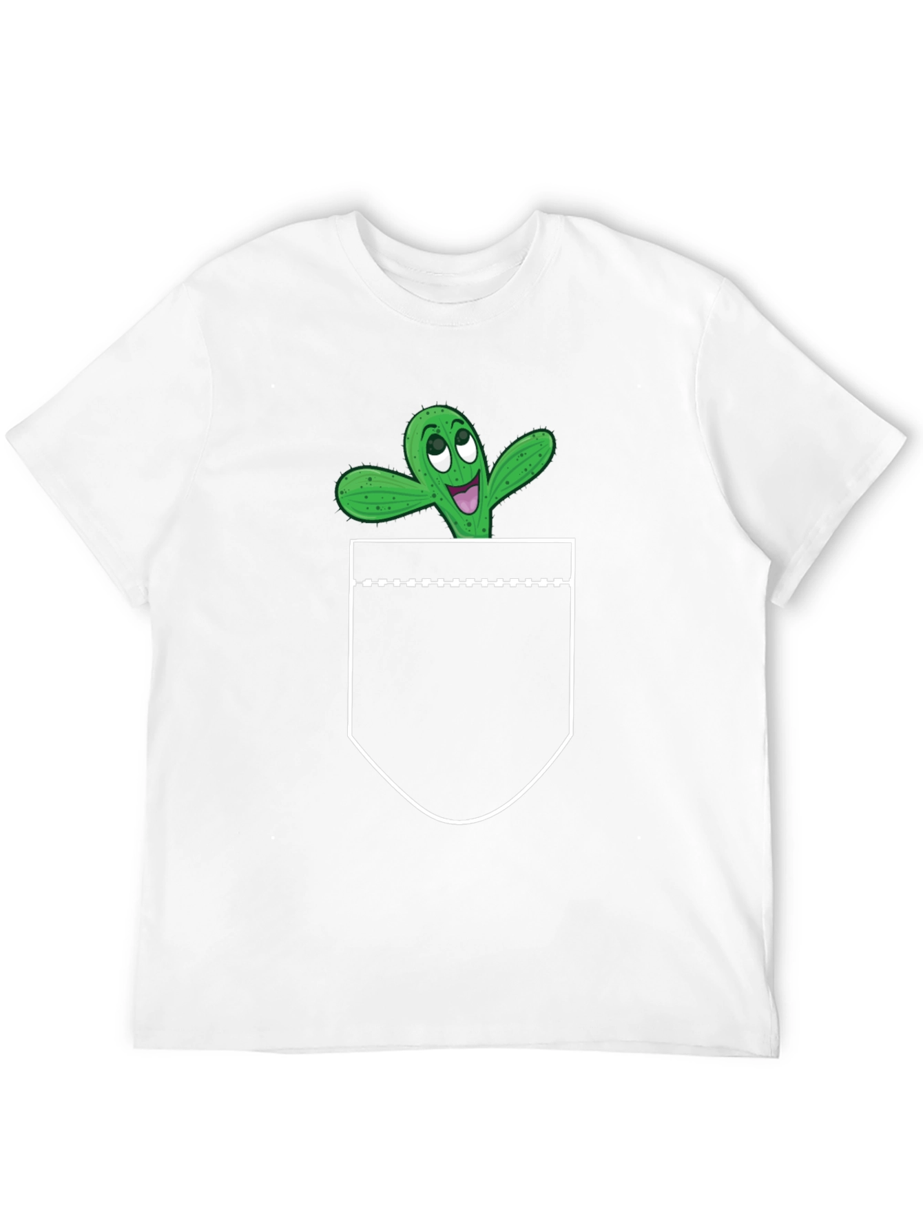 Cactus Pocket Graphic Tee - Fun Novelty T-Shirt
