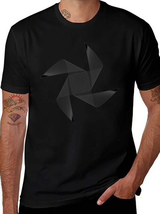 Abstract Geometric Tee - Modern Black Graphic T-Shirt