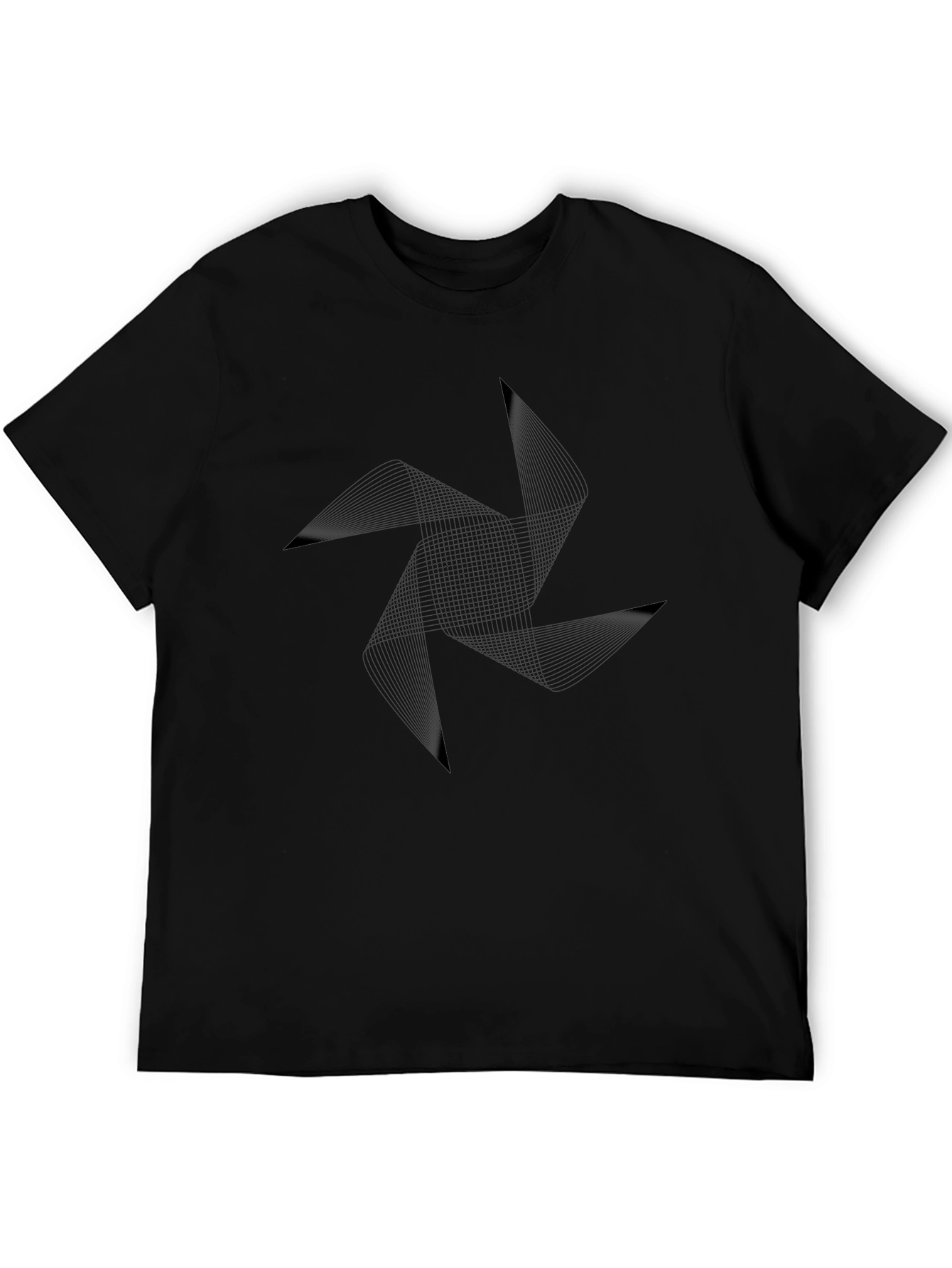 Abstract Geometric Tee - Modern Black Graphic T-Shirt