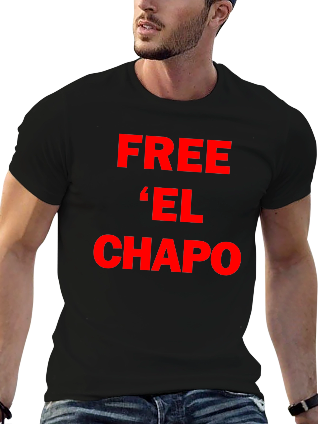 Free El Chapo T-Shirt - Bold Red Graphic Tee