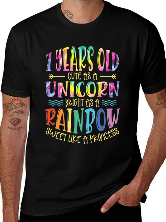 Cute 1 Year Old Unicorn Rainbow Princess T-Shirt