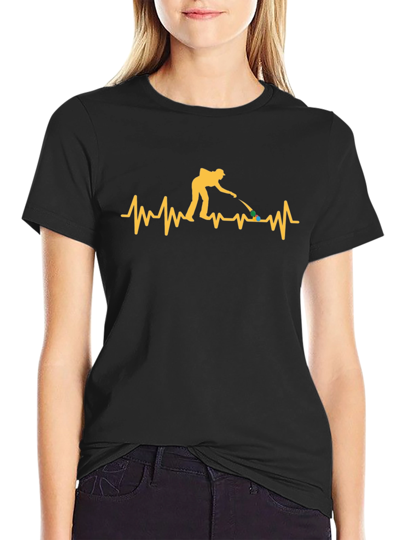 Pool Player Heartbeat Graphic T-Shirt
