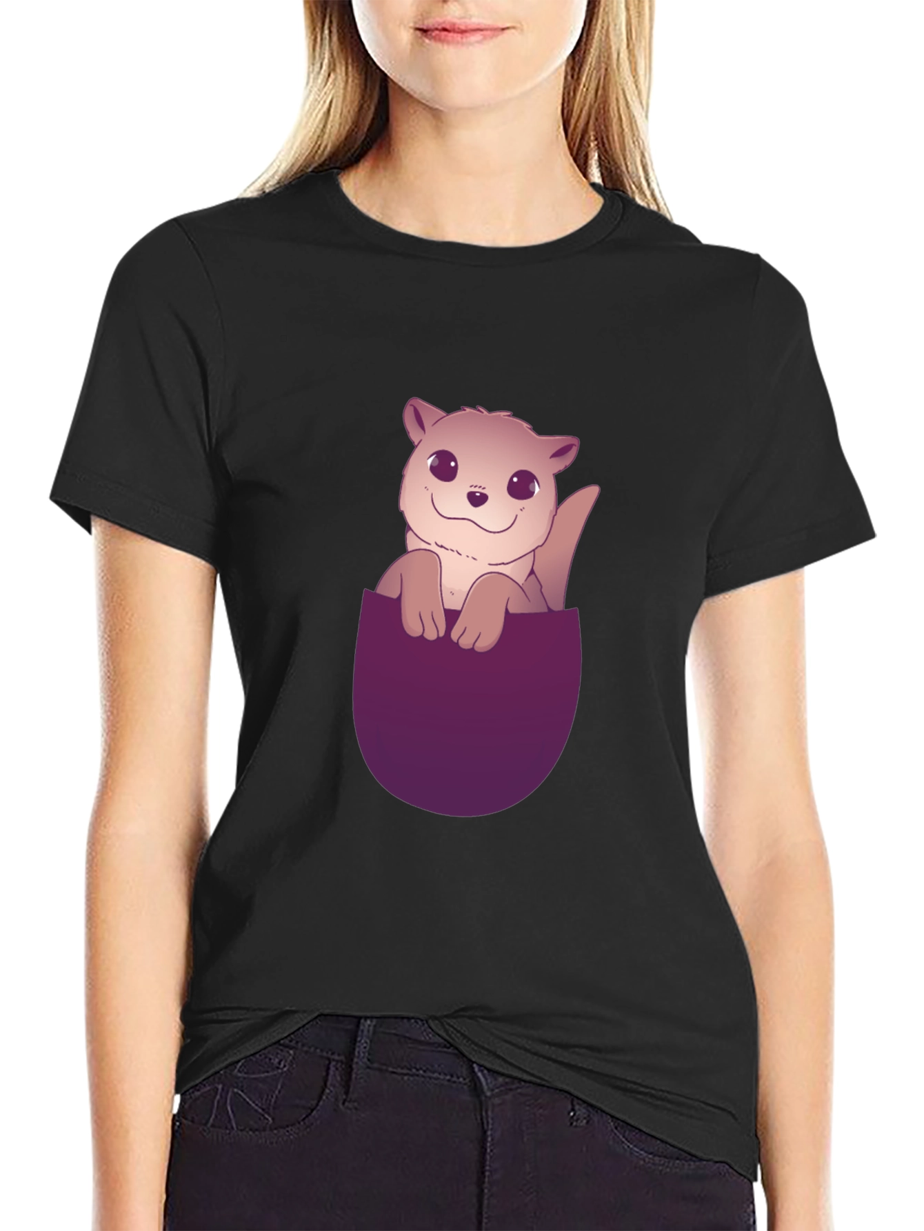 Cute Otter Pocket T-Shirt