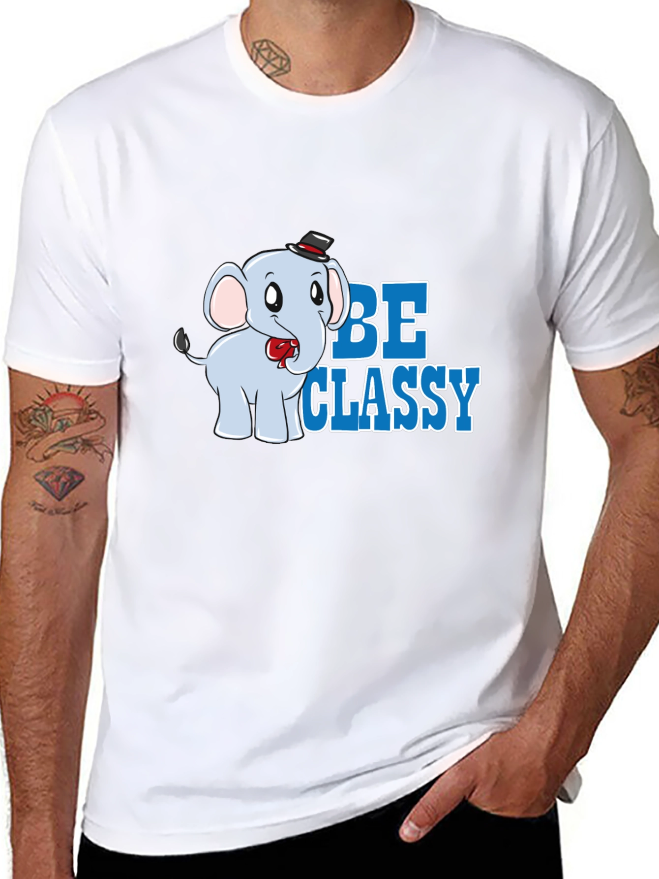 Be Classy Elephant Tee - Trendy Graphic T-Shirt