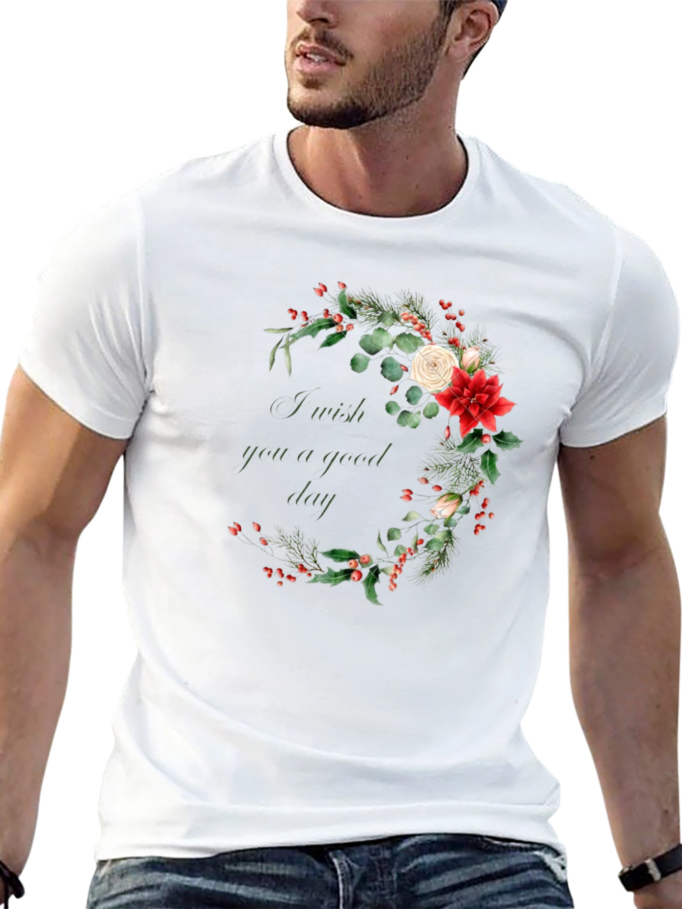 Floral Good Day Graphic Tee - Black