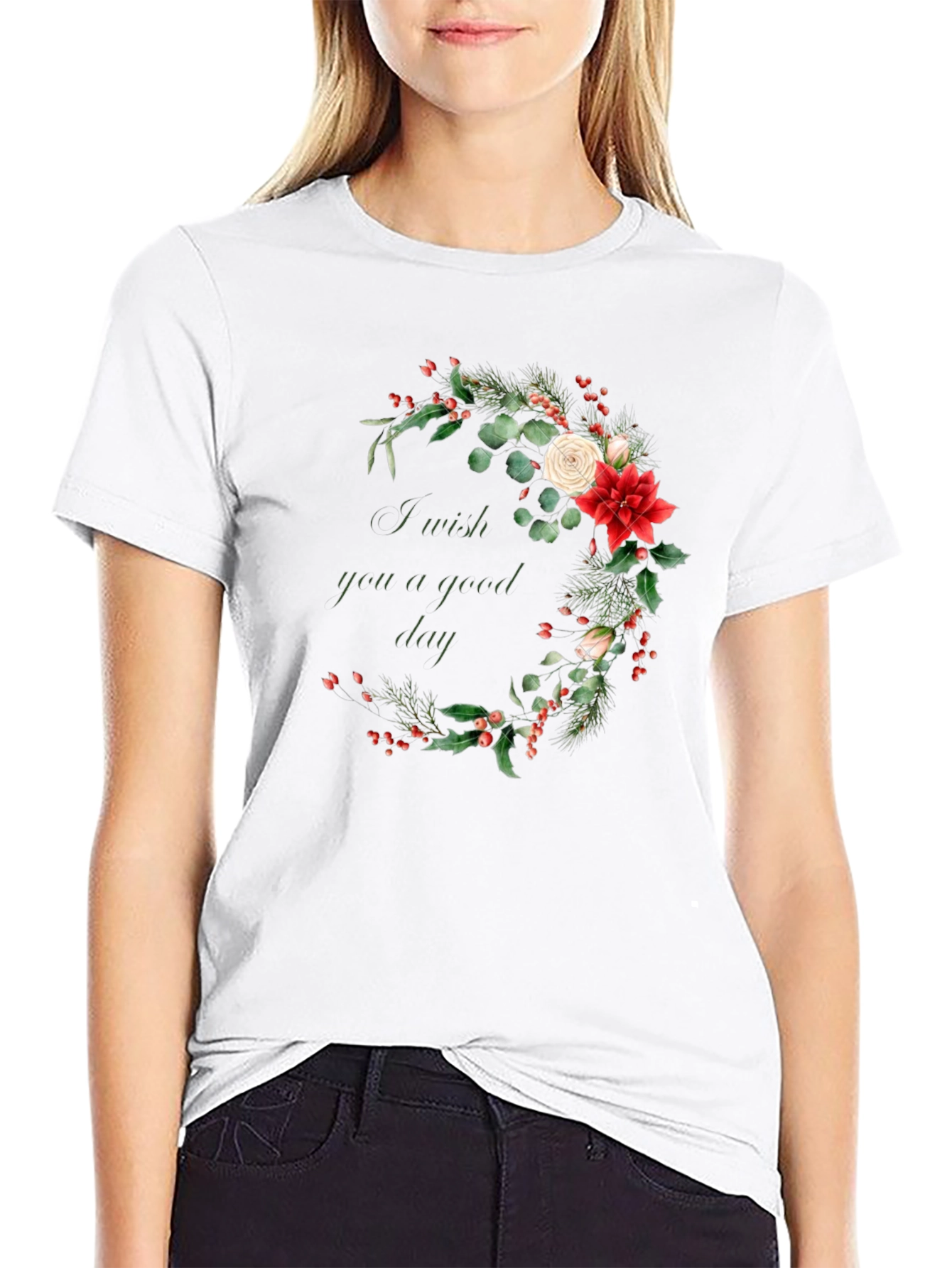 Floral Good Day Graphic Tee - Black