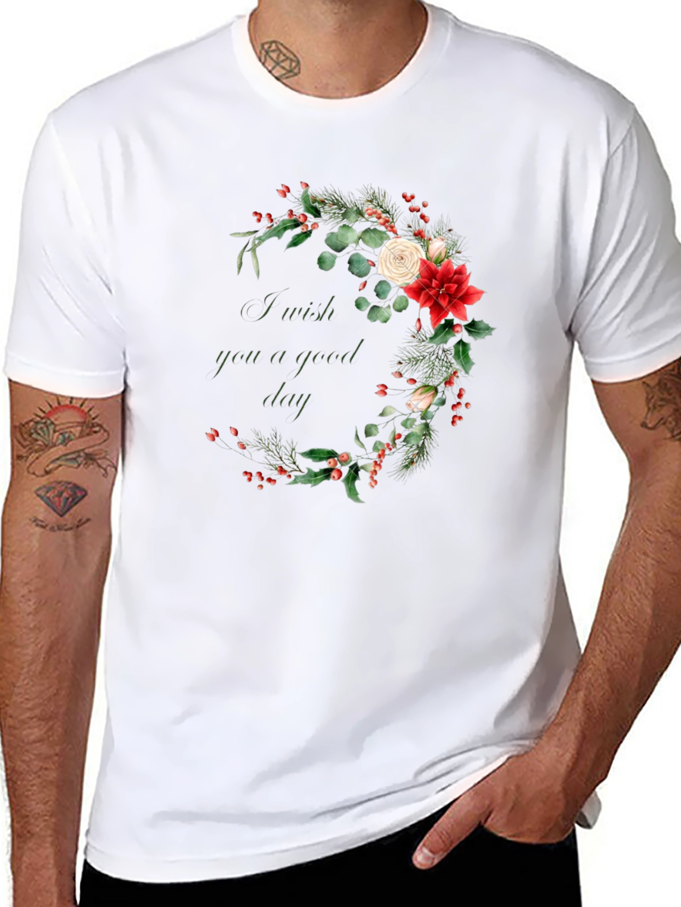 Floral Good Day Graphic Tee - Black