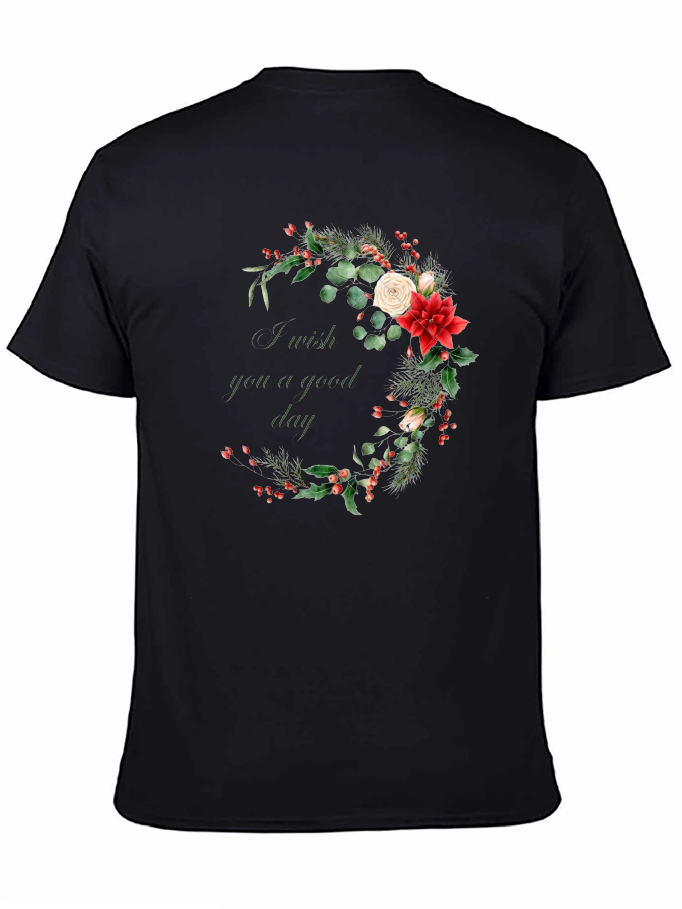 Floral Good Day Graphic Tee - Black