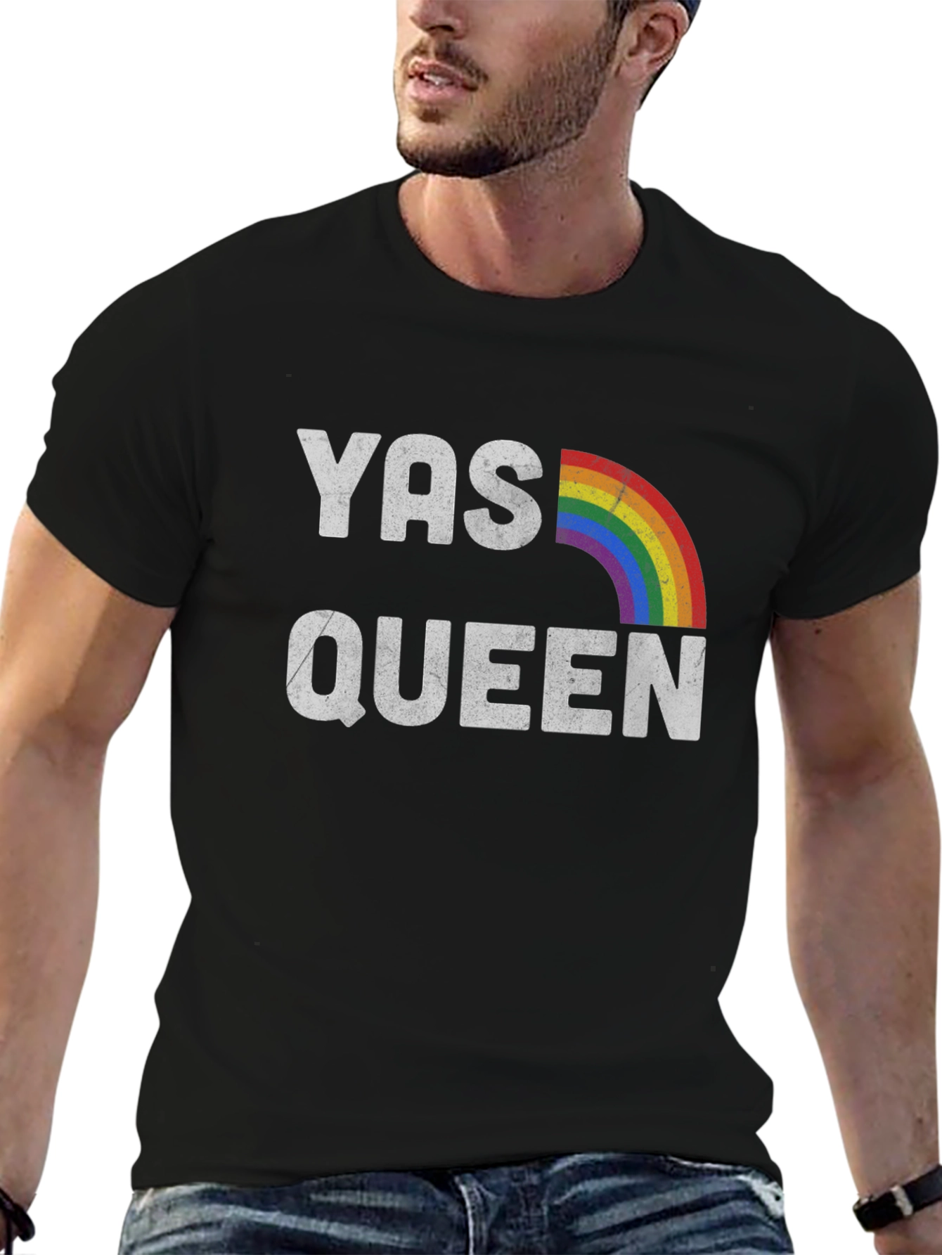 YAS QUEEN Rainbow Graphic T-Shirt - LGBTQ+ Pride Tee