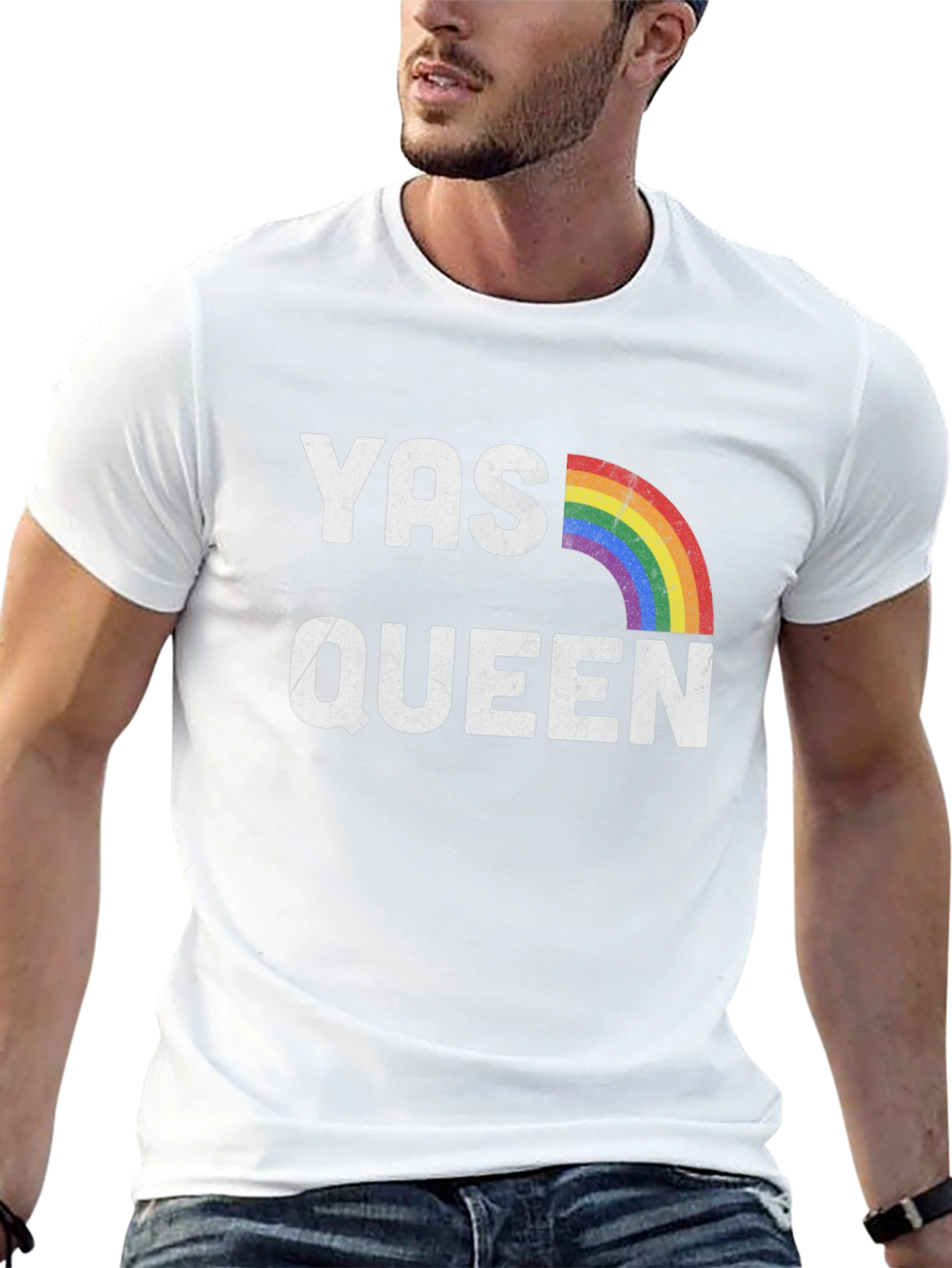 YAS QUEEN Rainbow Graphic T-Shirt - LGBTQ+ Pride Tee