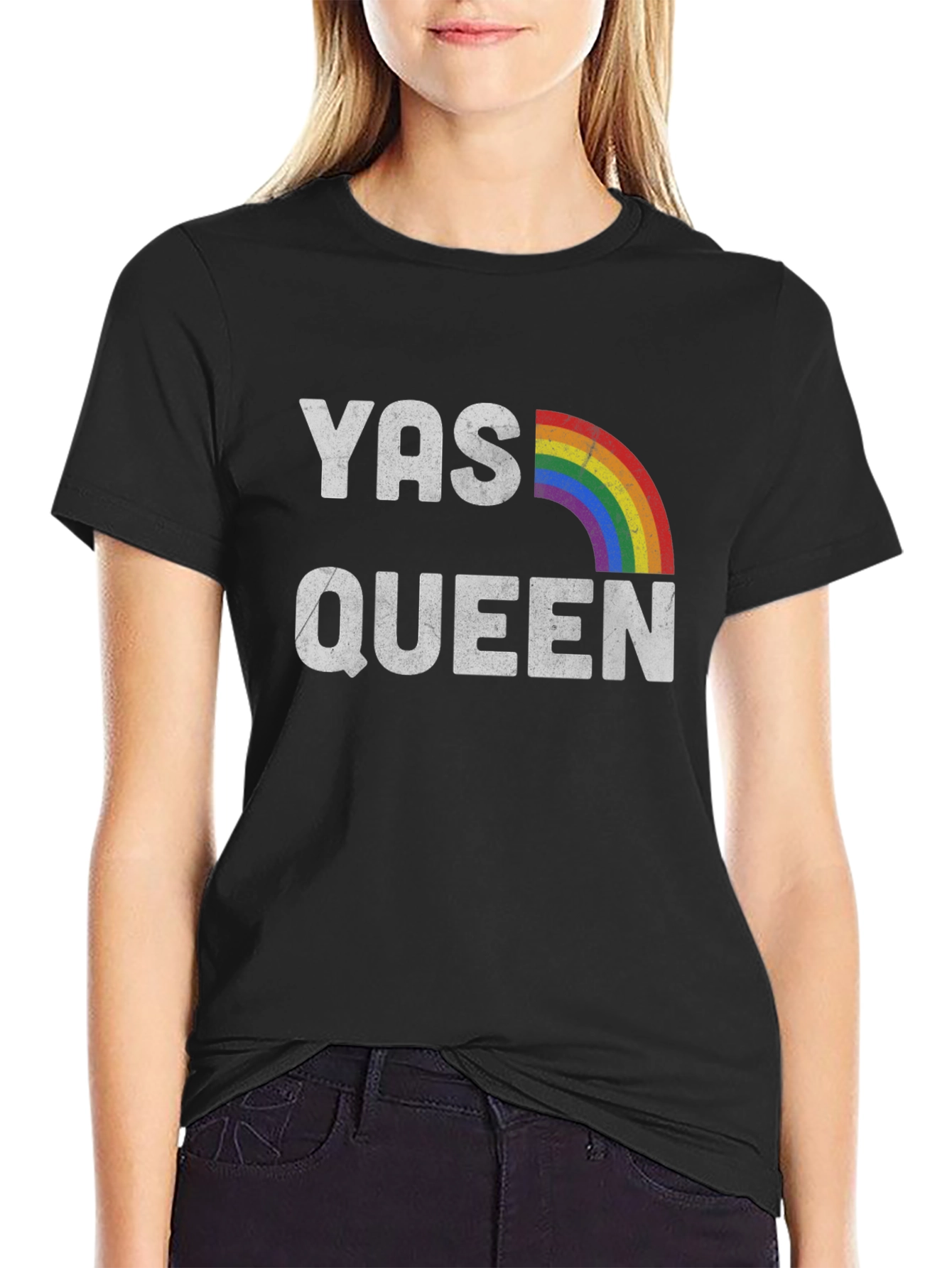 YAS QUEEN Rainbow Graphic T-Shirt - LGBTQ+ Pride Tee