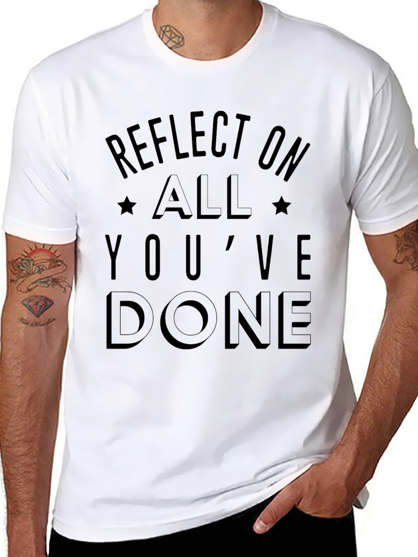 Reflect On All Youve Done Black Graphic T-Shirt