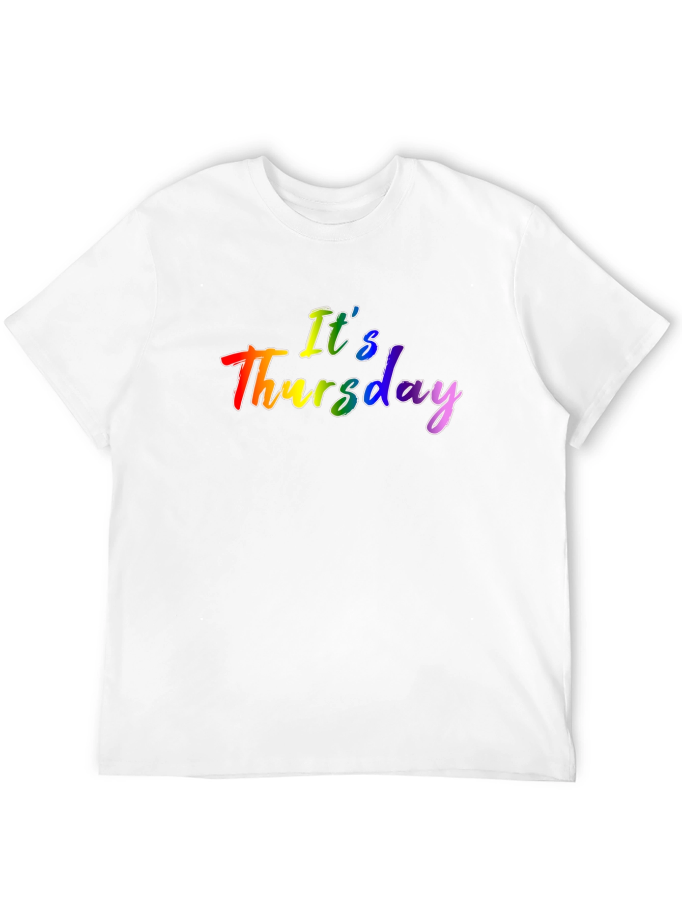 Its Thursday Rainbow Graphic Black T-Shirt