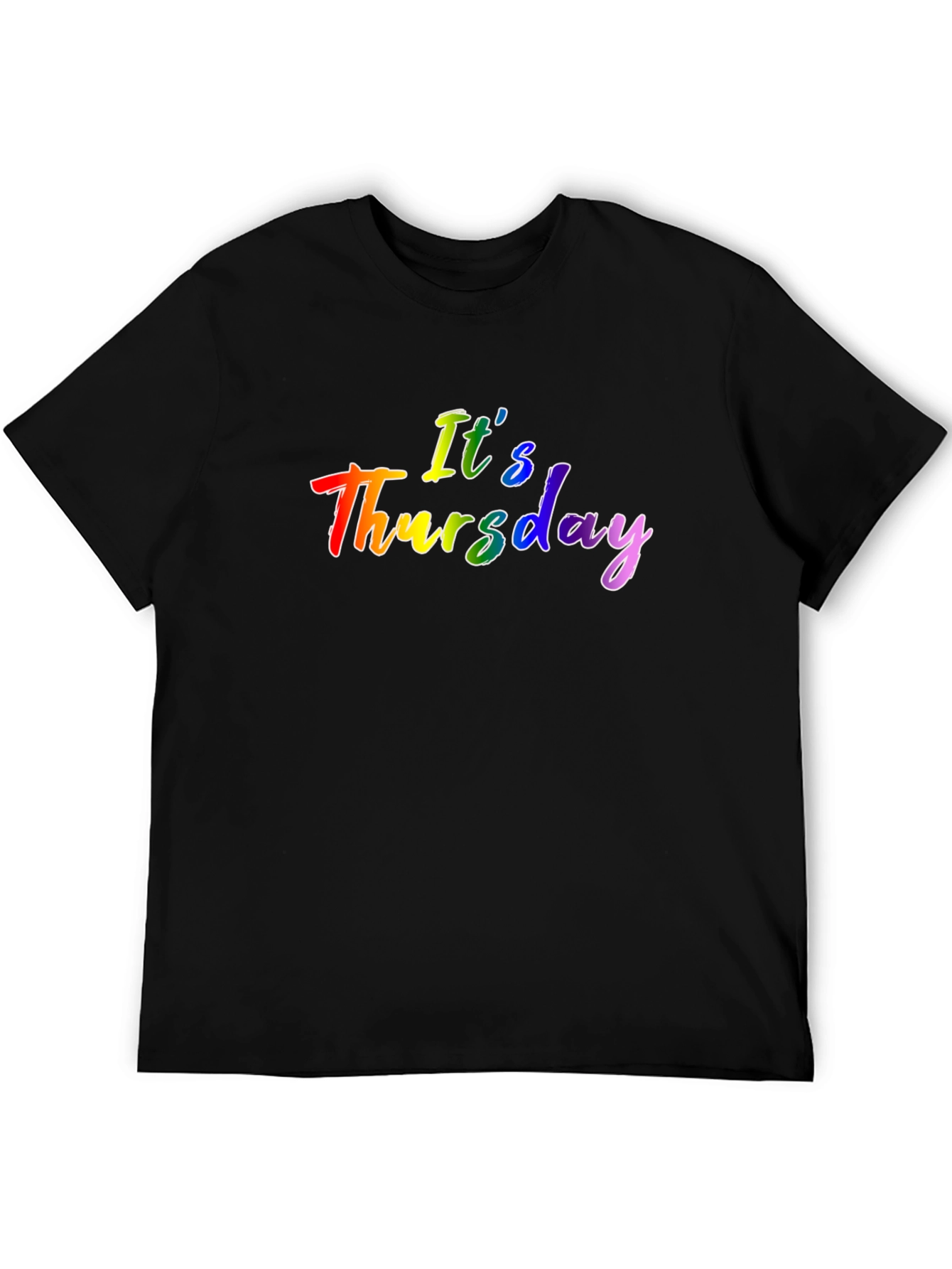 Its Thursday Rainbow Graphic Black T-Shirt