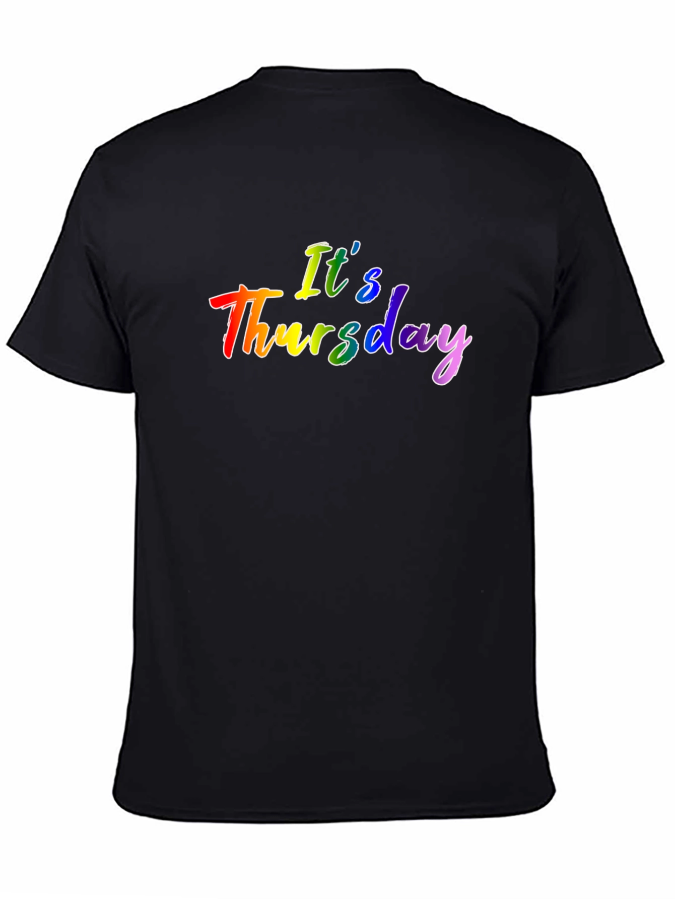 Its Thursday Rainbow Graphic Black T-Shirt