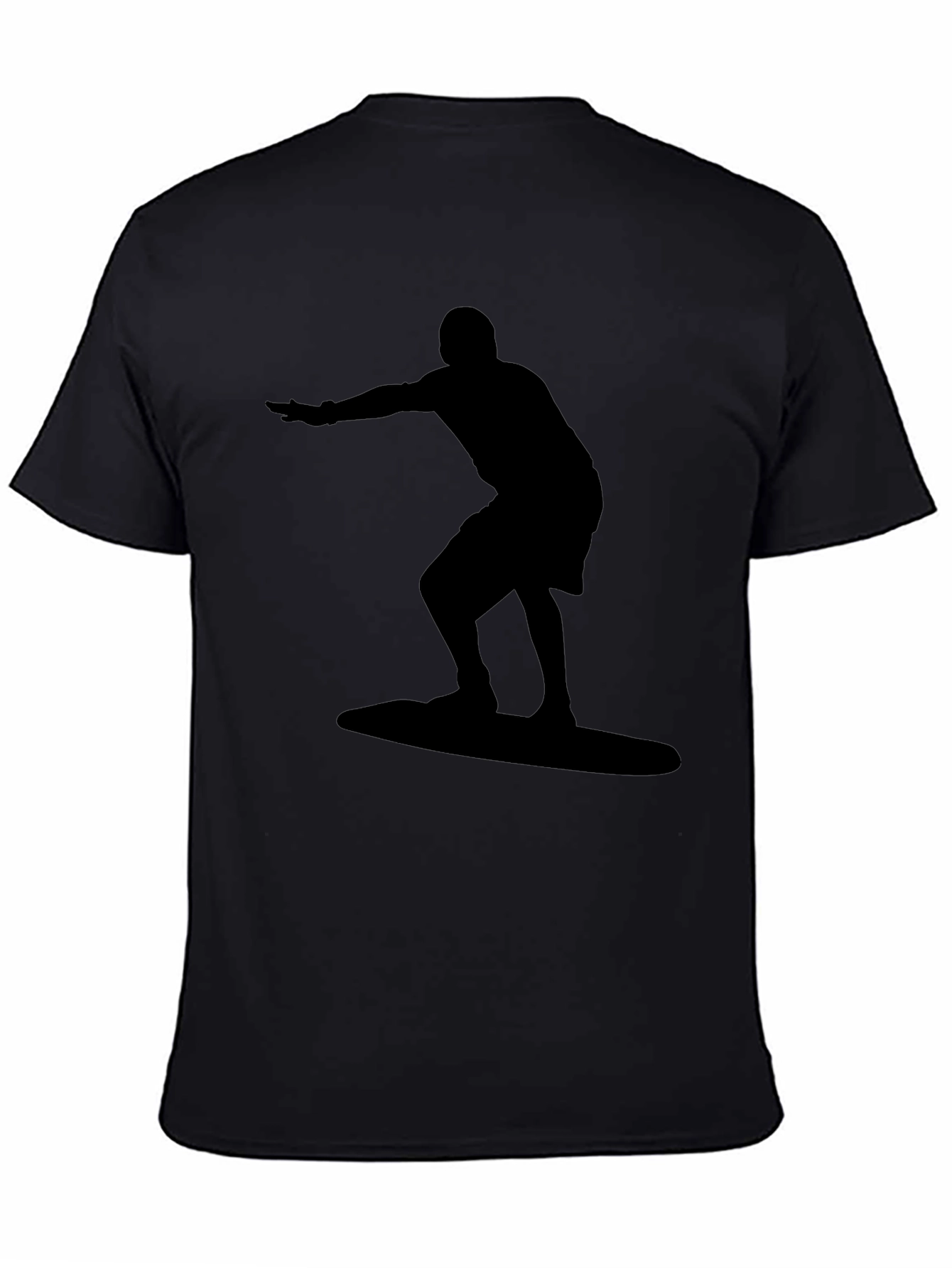 Surfer Silhouette Graphic Tee - Black