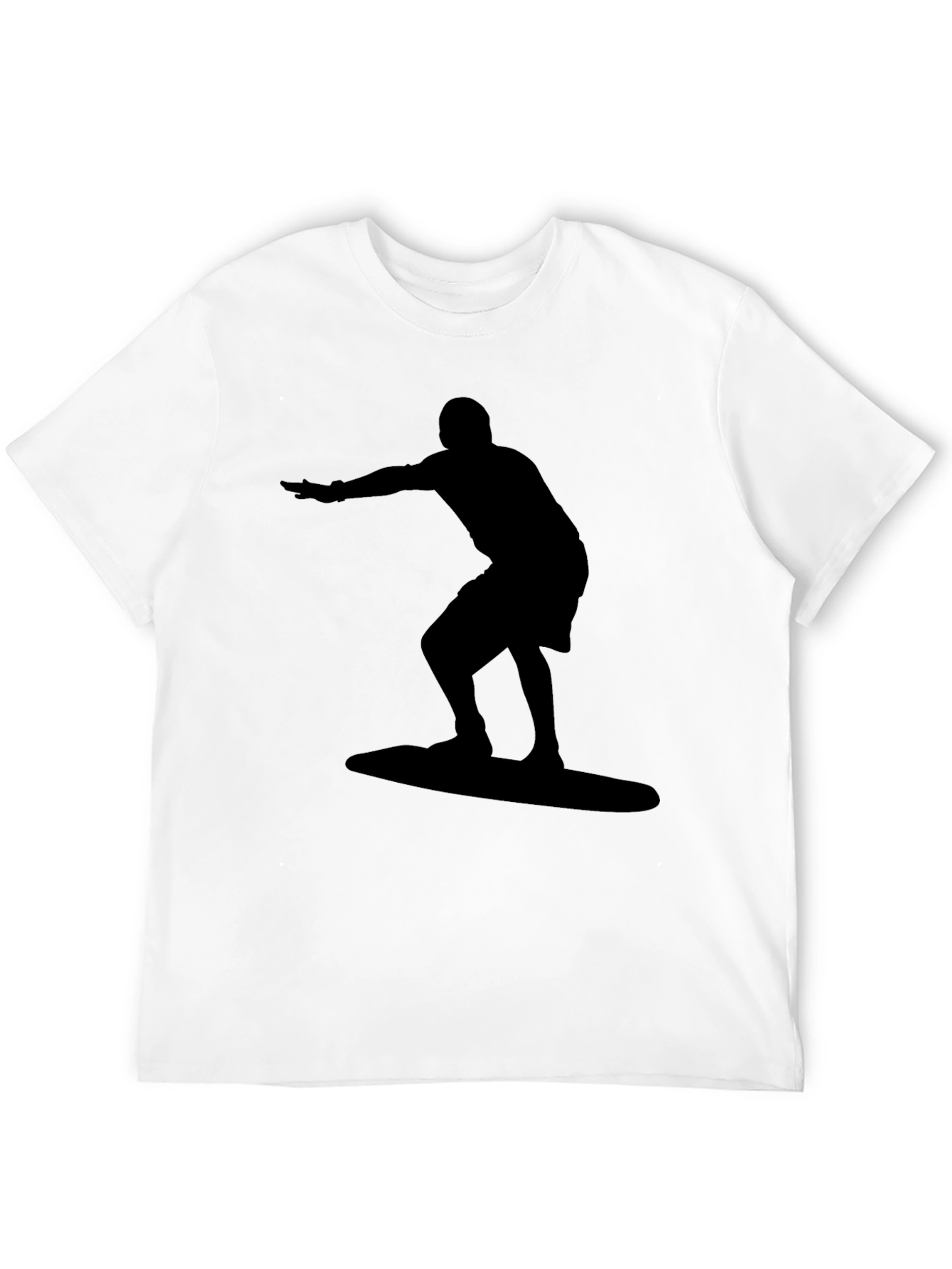 Surfer Silhouette Graphic Tee - Black