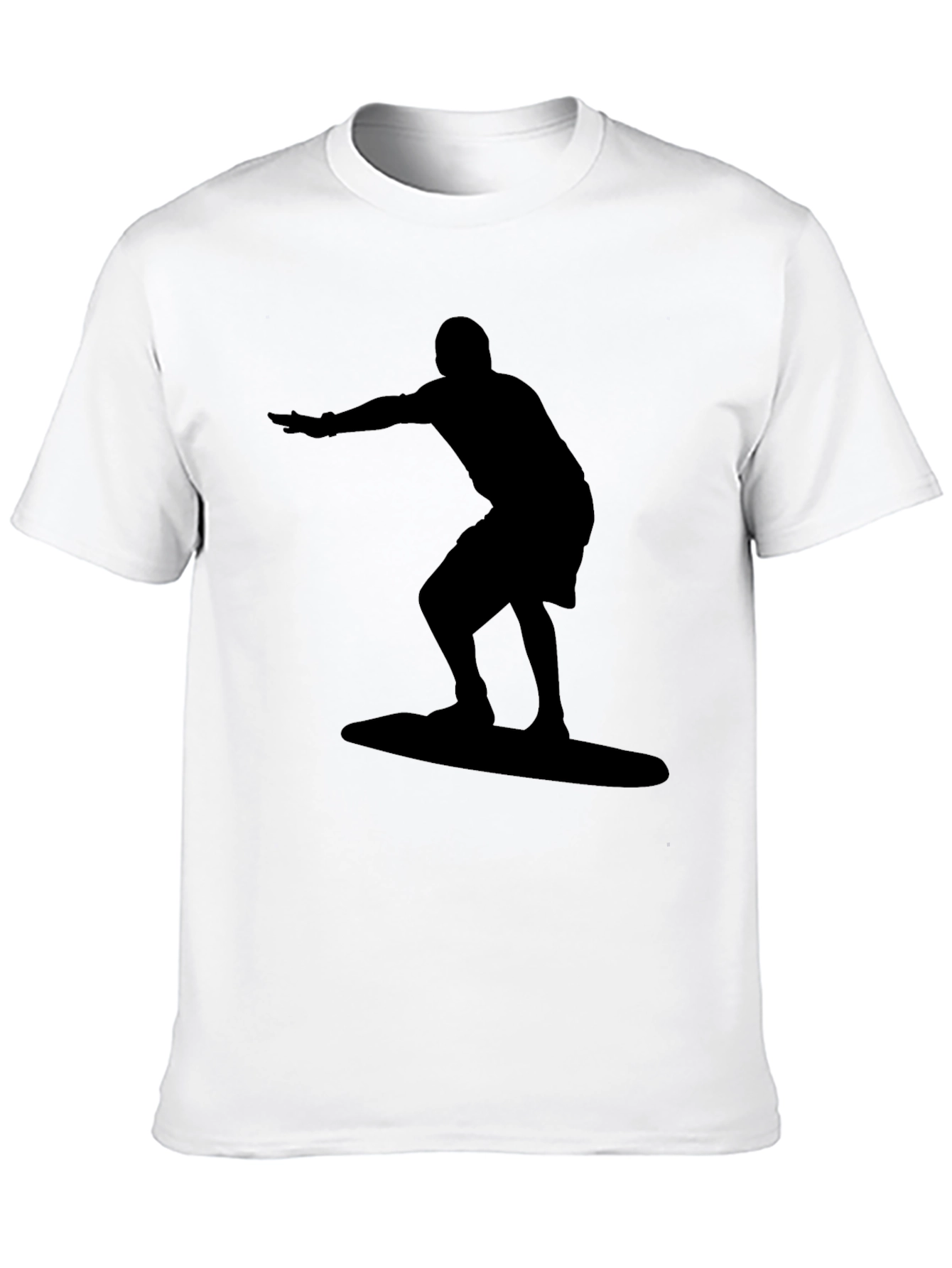 Surfer Silhouette Graphic Tee - Black
