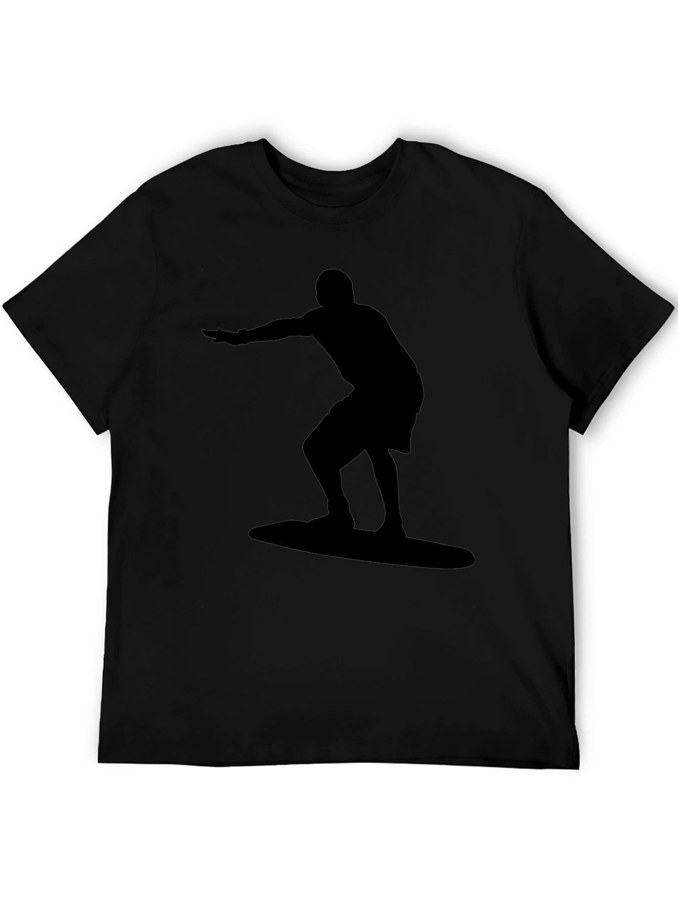 Surfer Silhouette Graphic Tee - Black