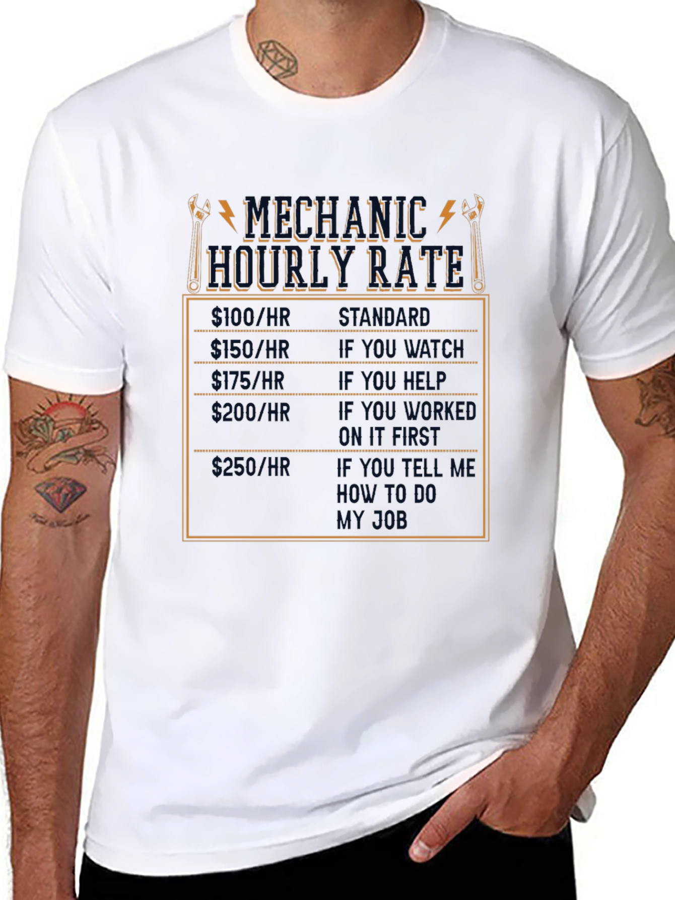 Mechanic Hourly Rate Humor T-Shirt