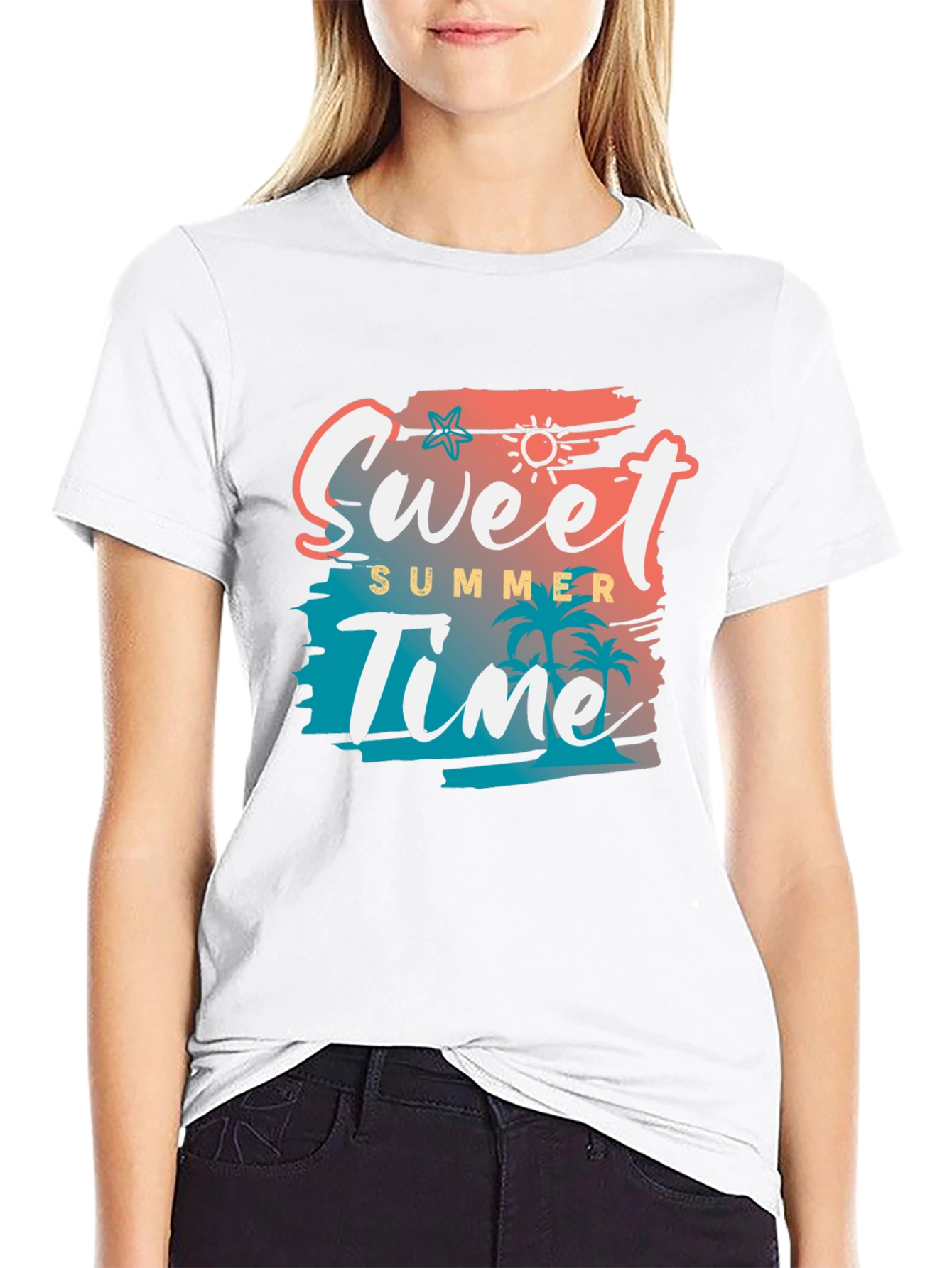 Sweet Summer Time Black Graphic Tee