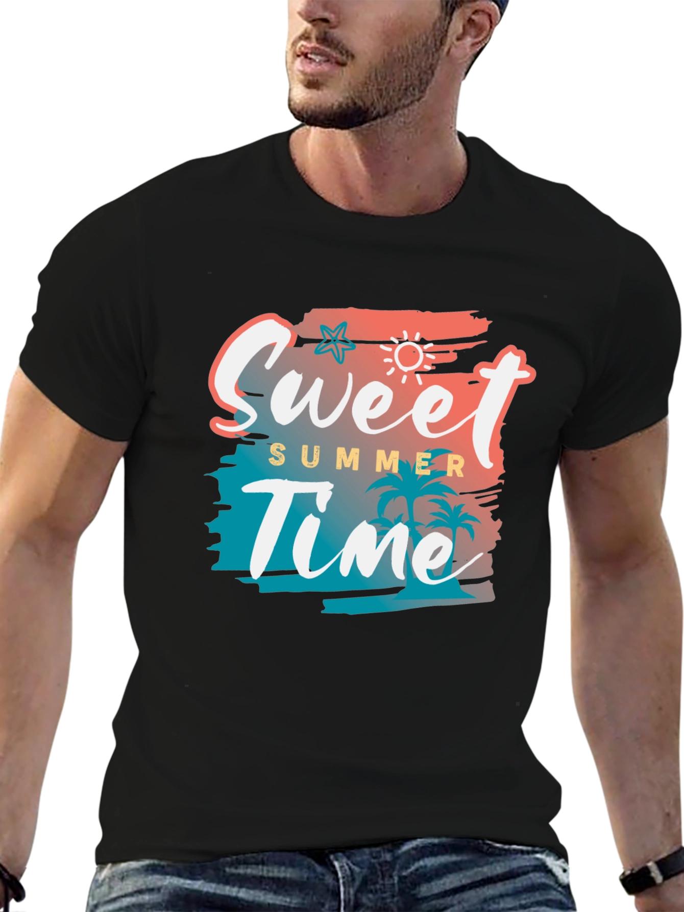 Sweet Summer Time Black Graphic Tee
