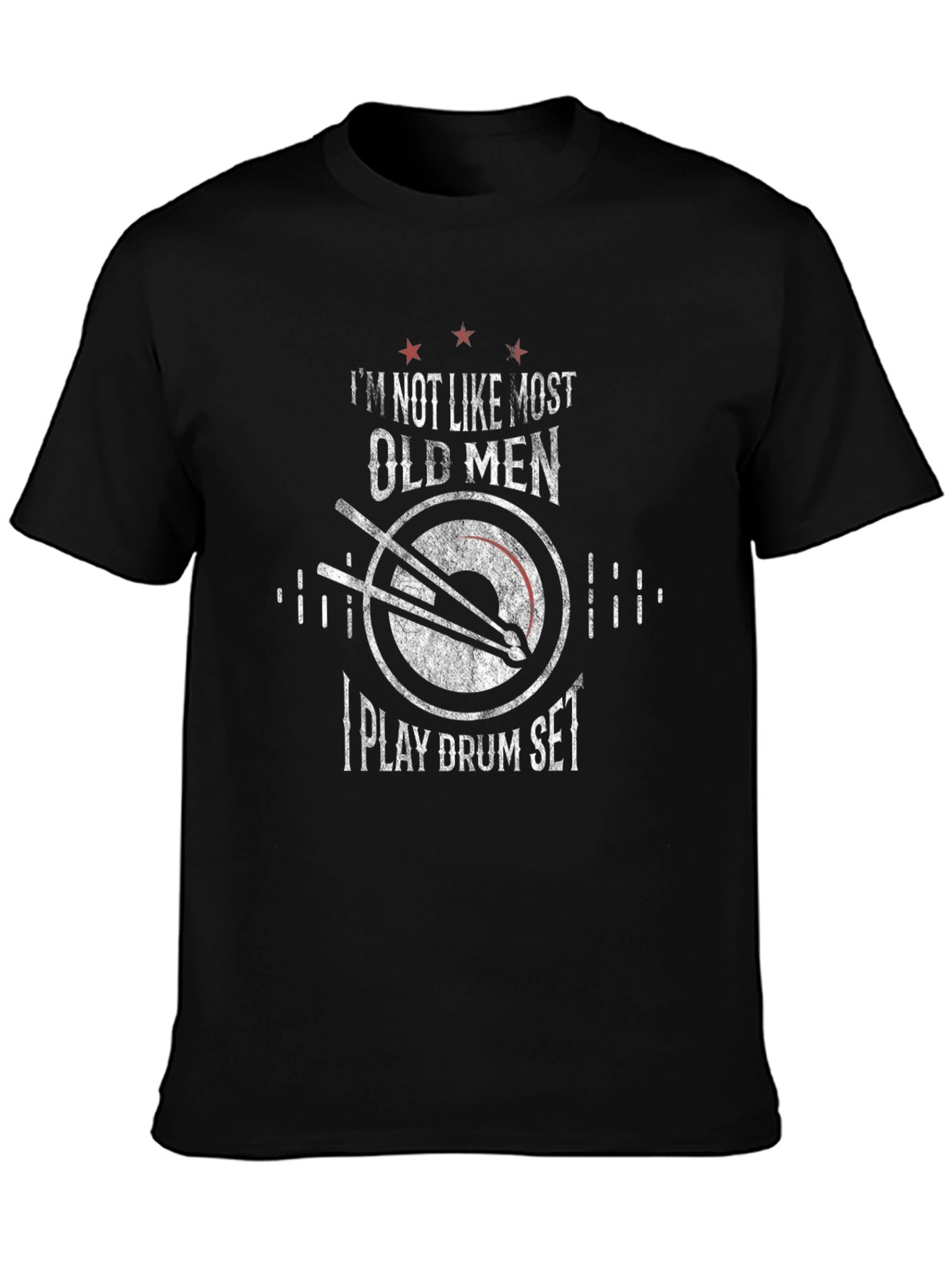 Drummer Old Men T-Shirt Funny Drum Set Tee