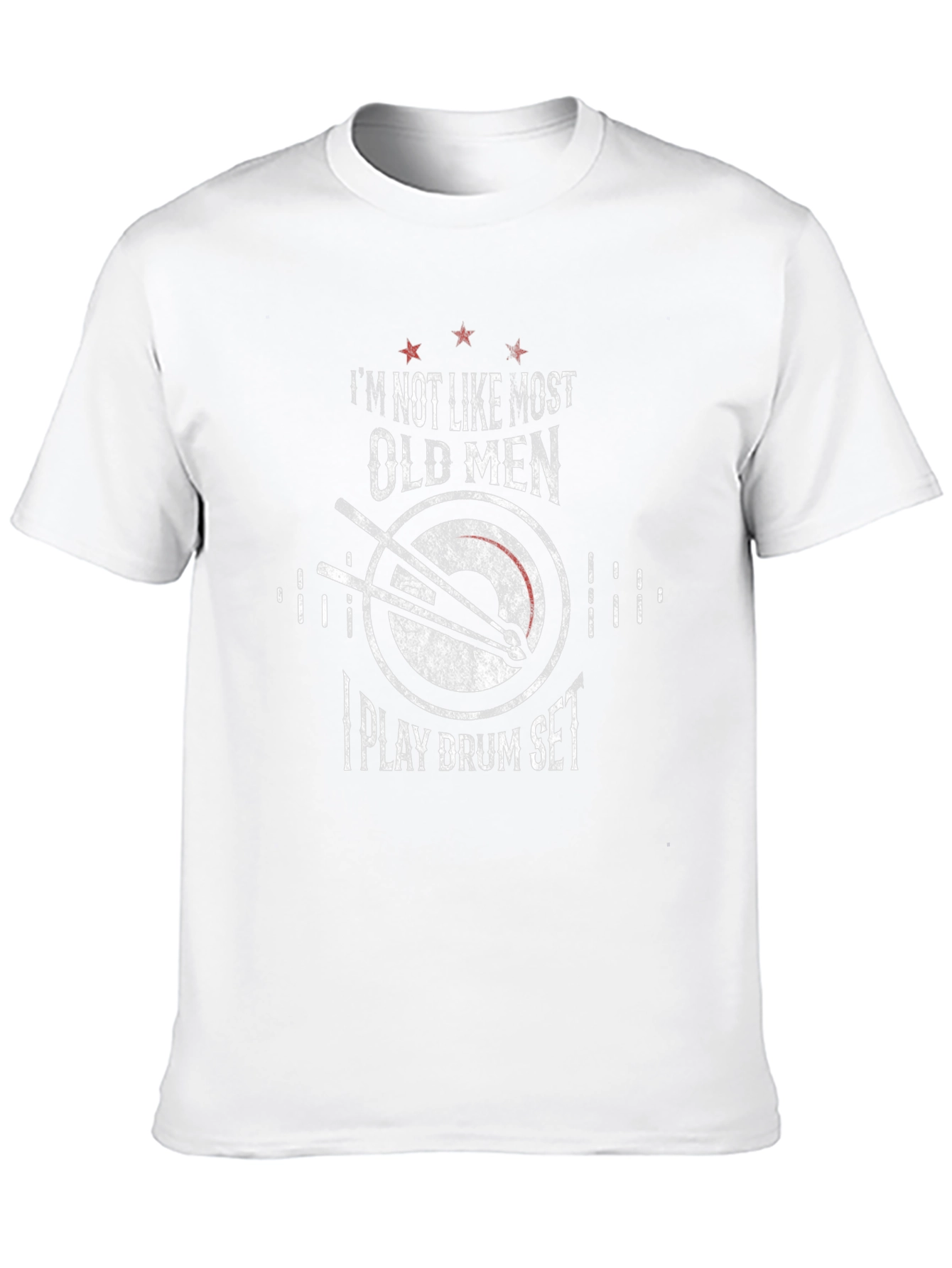 Drummer Old Men T-Shirt Funny Drum Set Tee