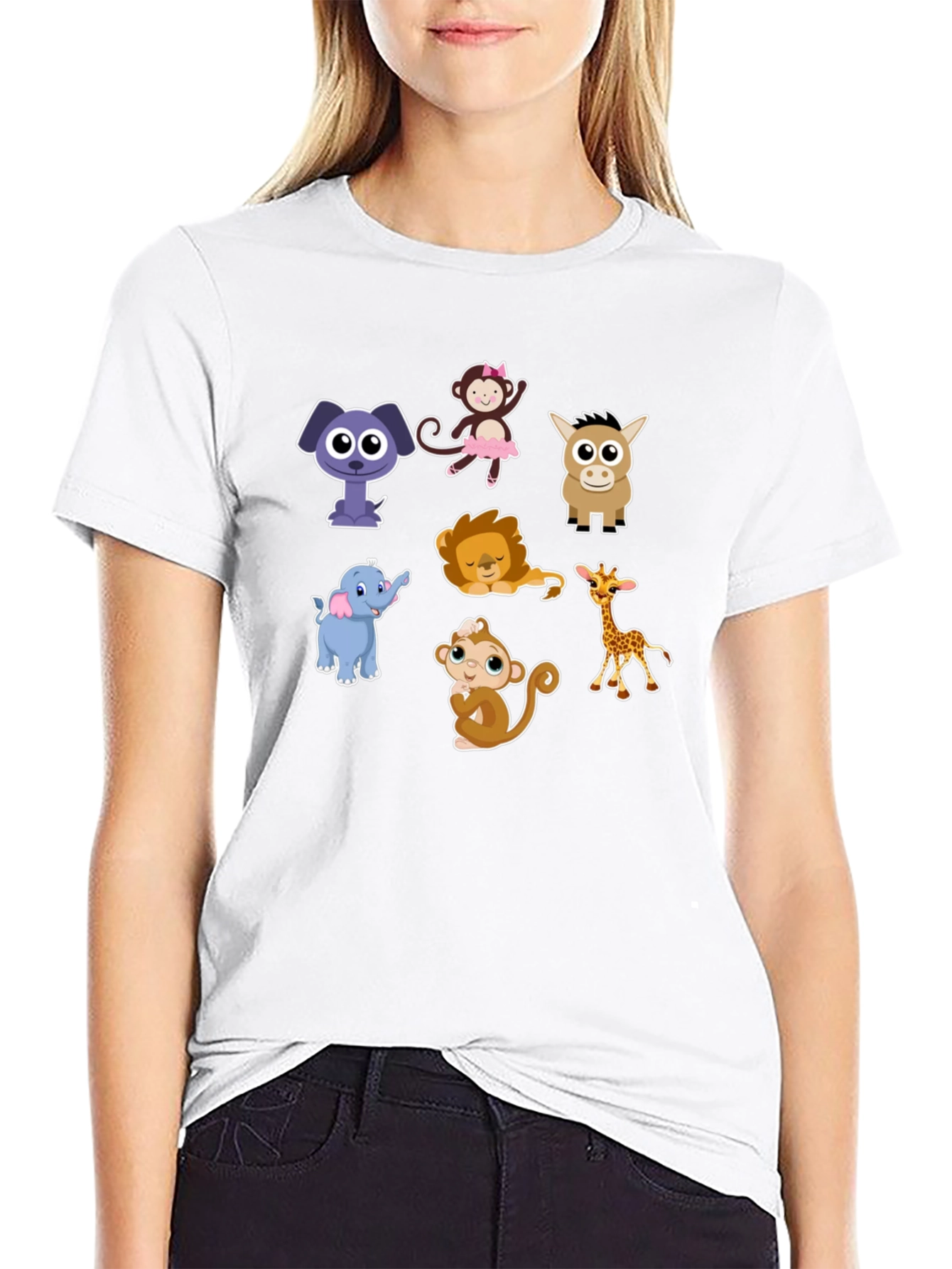 Cute Cartoon Animals Graphic Tee
