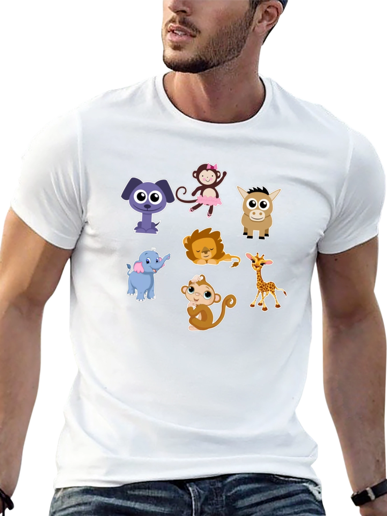 Cute Cartoon Animals Graphic Tee