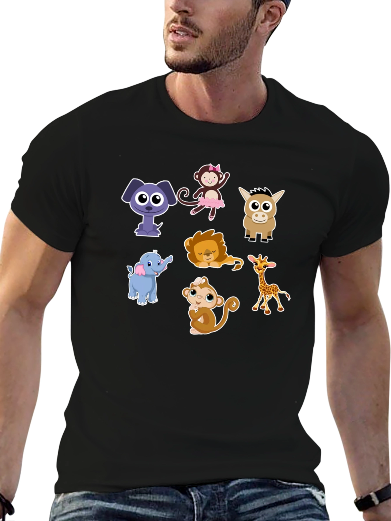 Cute Cartoon Animals Graphic Tee