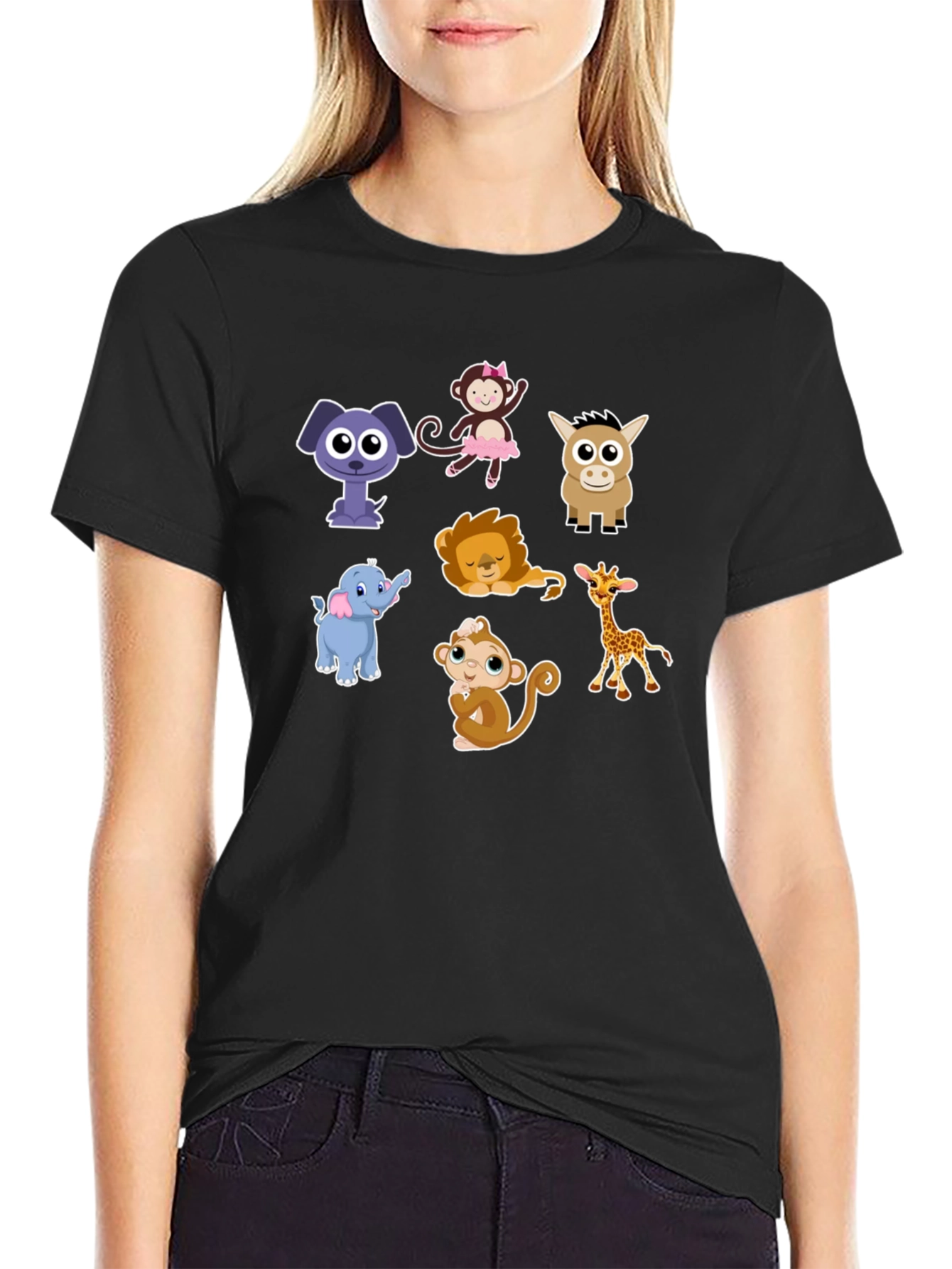 Cute Cartoon Animals Graphic Tee
