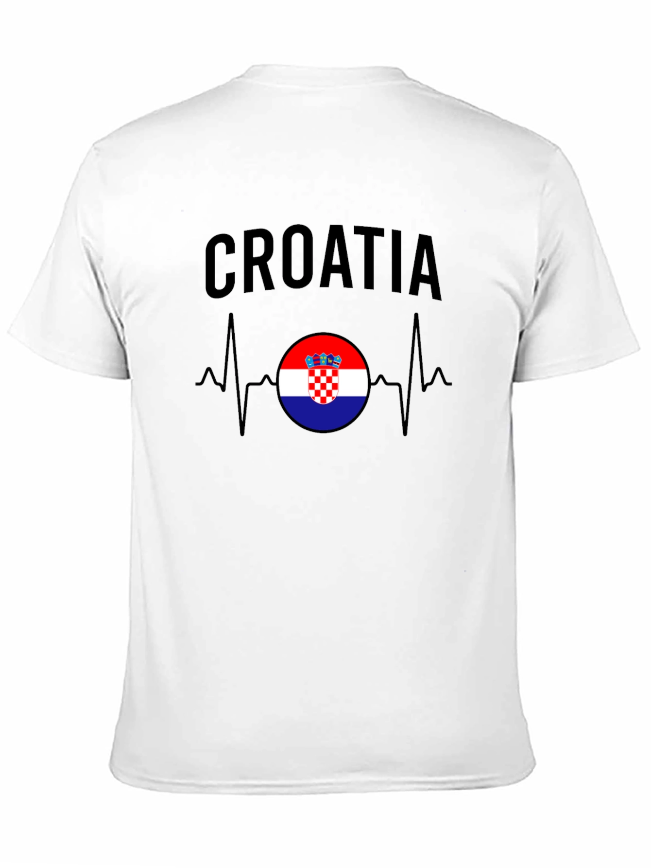 Croatia Flag Heartbeat T-Shirt - Croatian Pride Tee