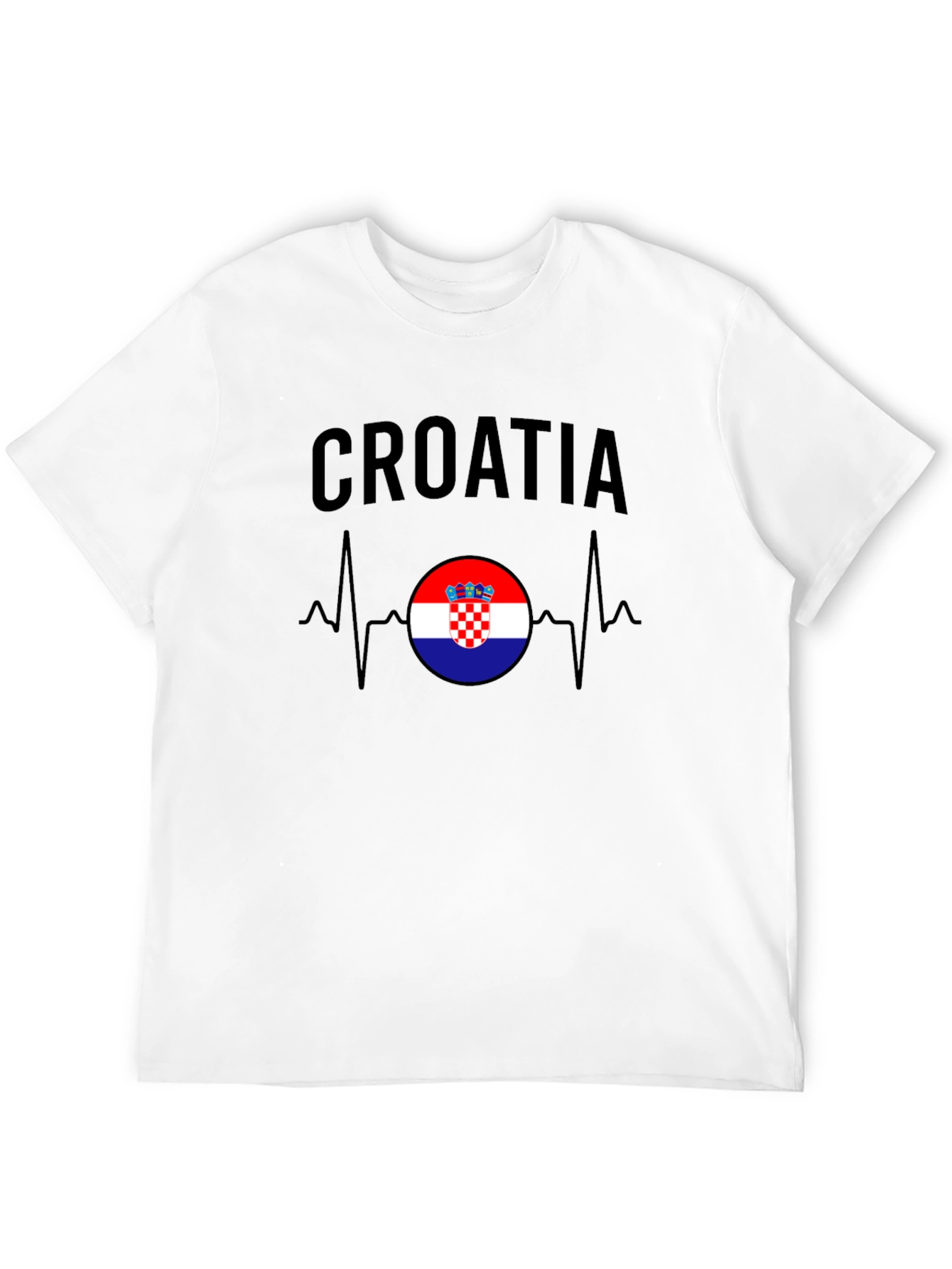 Croatia Flag Heartbeat T-Shirt - Croatian Pride Tee