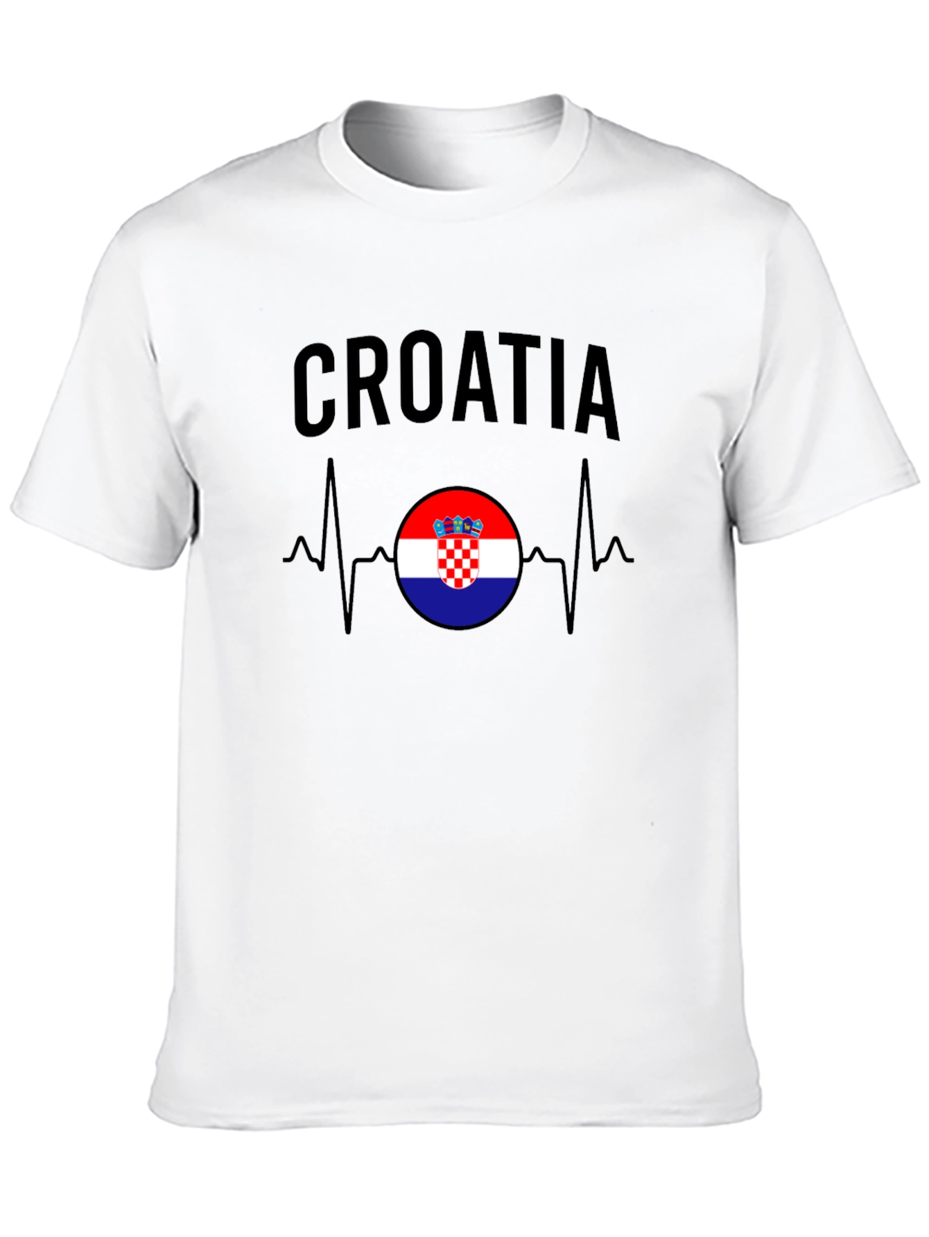 Croatia Flag Heartbeat T-Shirt - Croatian Pride Tee