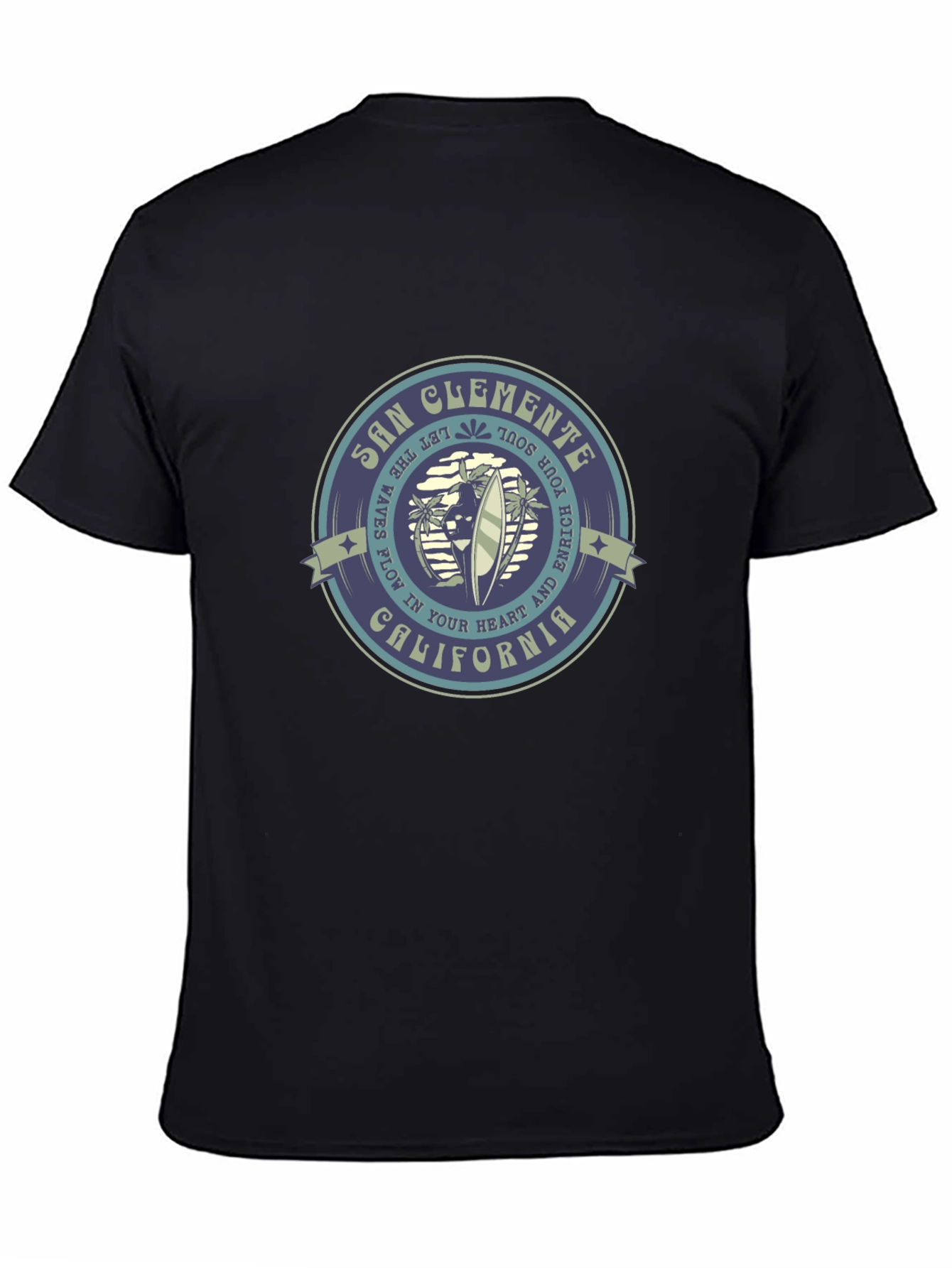 San Clemente California Graphic Tee - Black