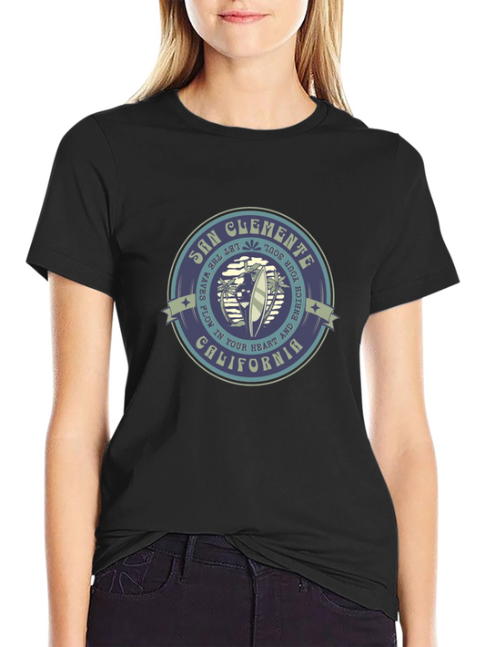 San Clemente California Graphic Tee - Black