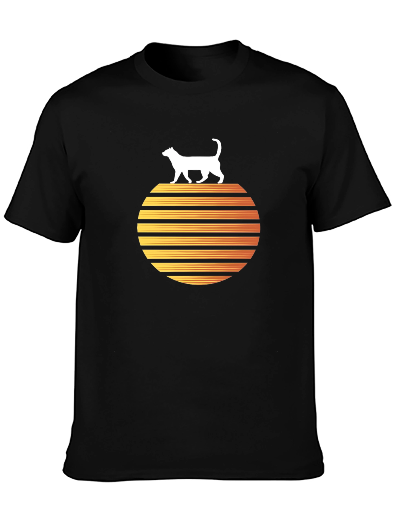 Retro Cat Sunset Graphic Tee