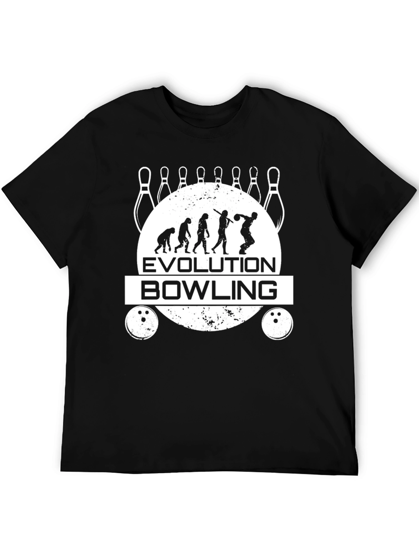 Evolution of Bowling Black Graphic Tee