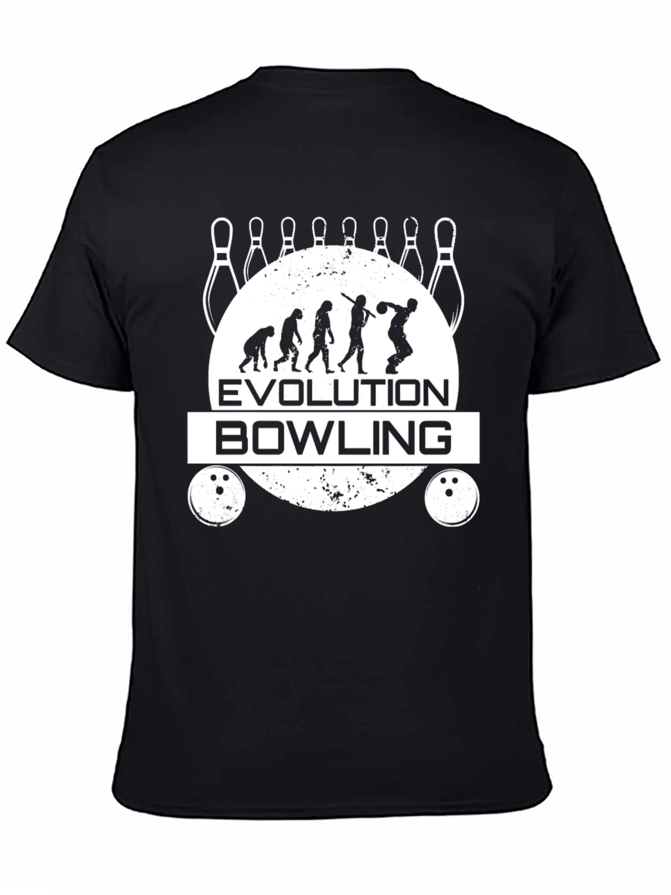 Evolution of Bowling Black Graphic Tee