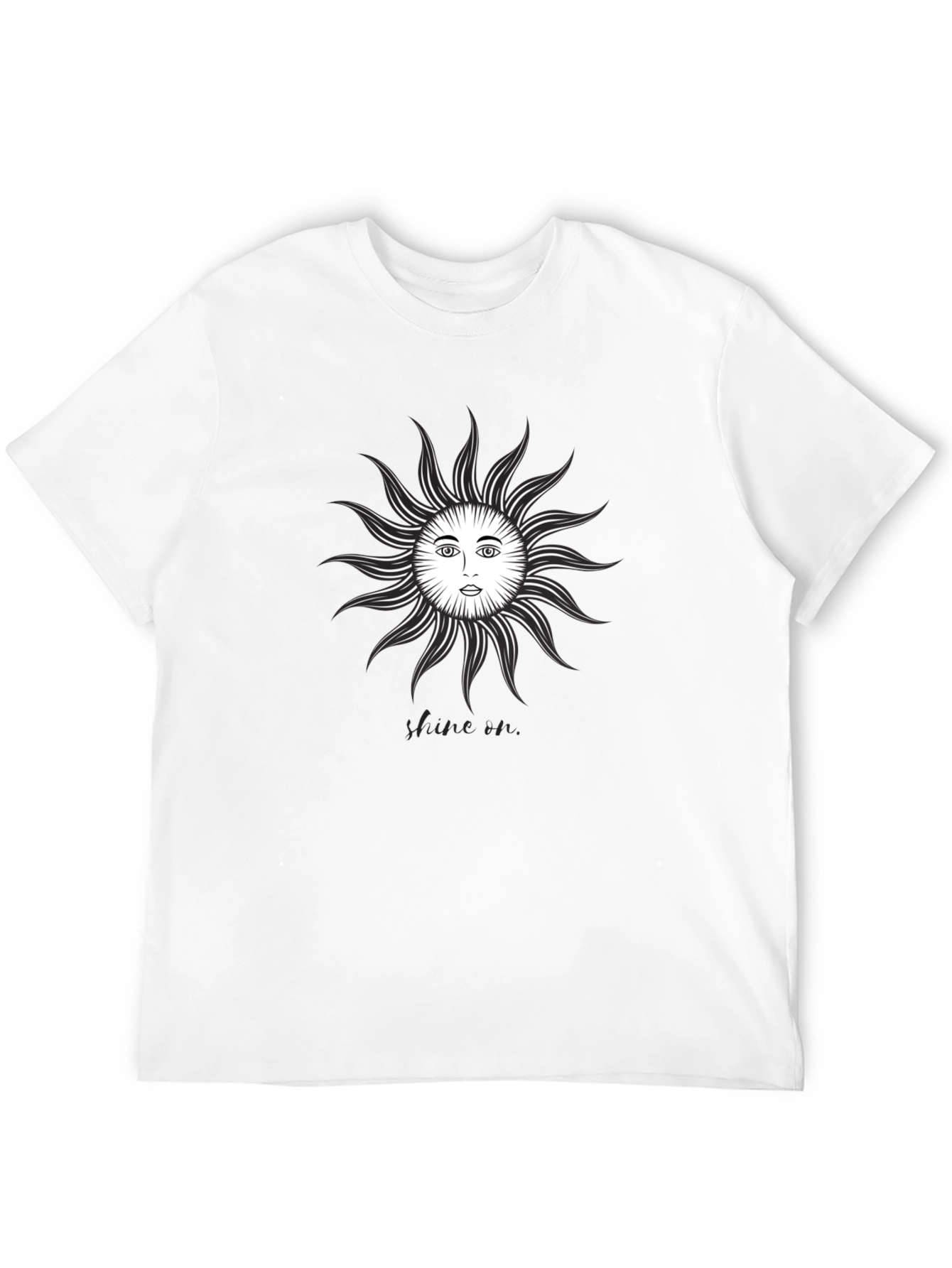 Sun Face Graphic Tee - Black Cotton T-Shirt