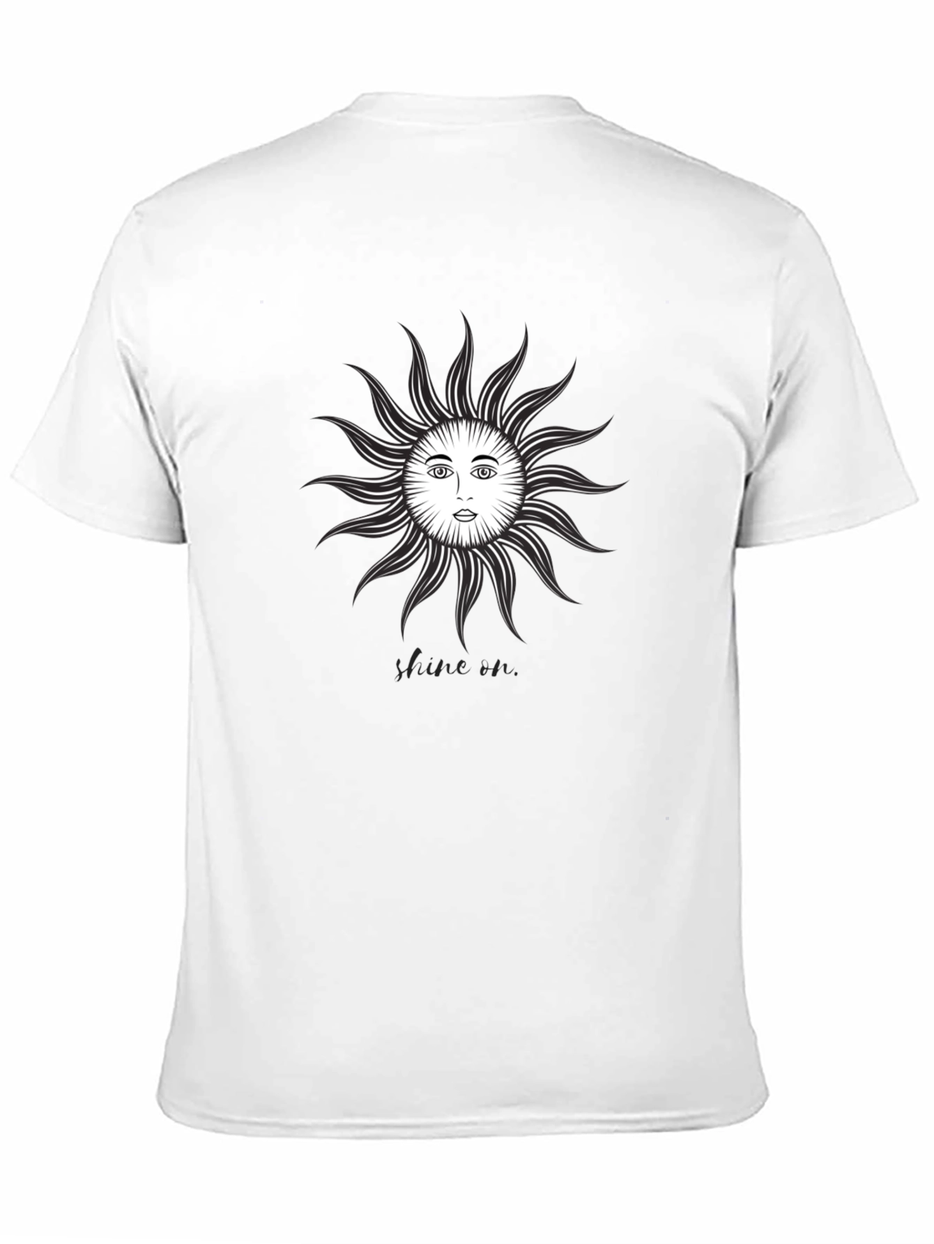 Sun Face Graphic Tee - Black Cotton T-Shirt