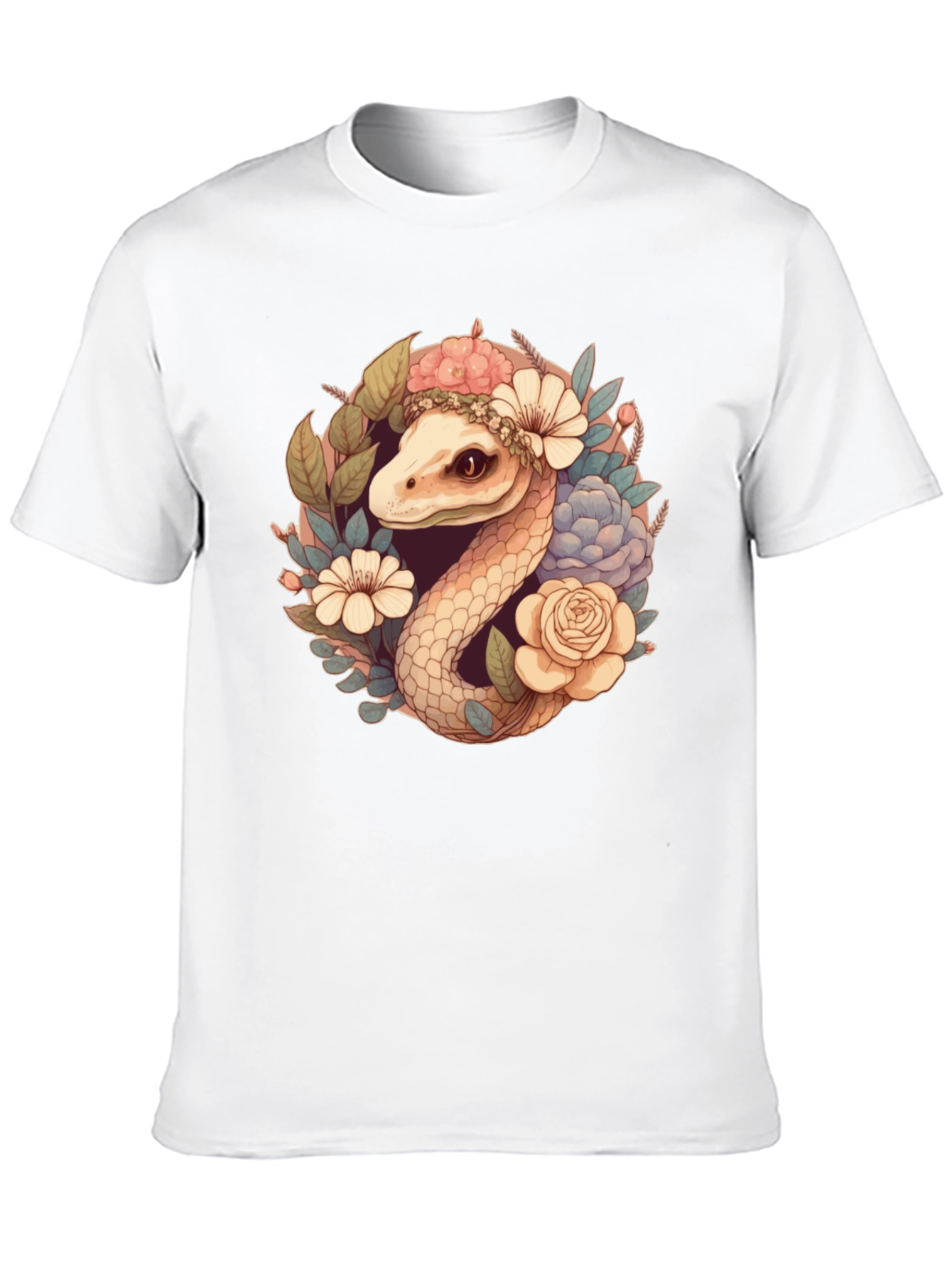 Floral Snake Graphic Tee - Stylish Comfort