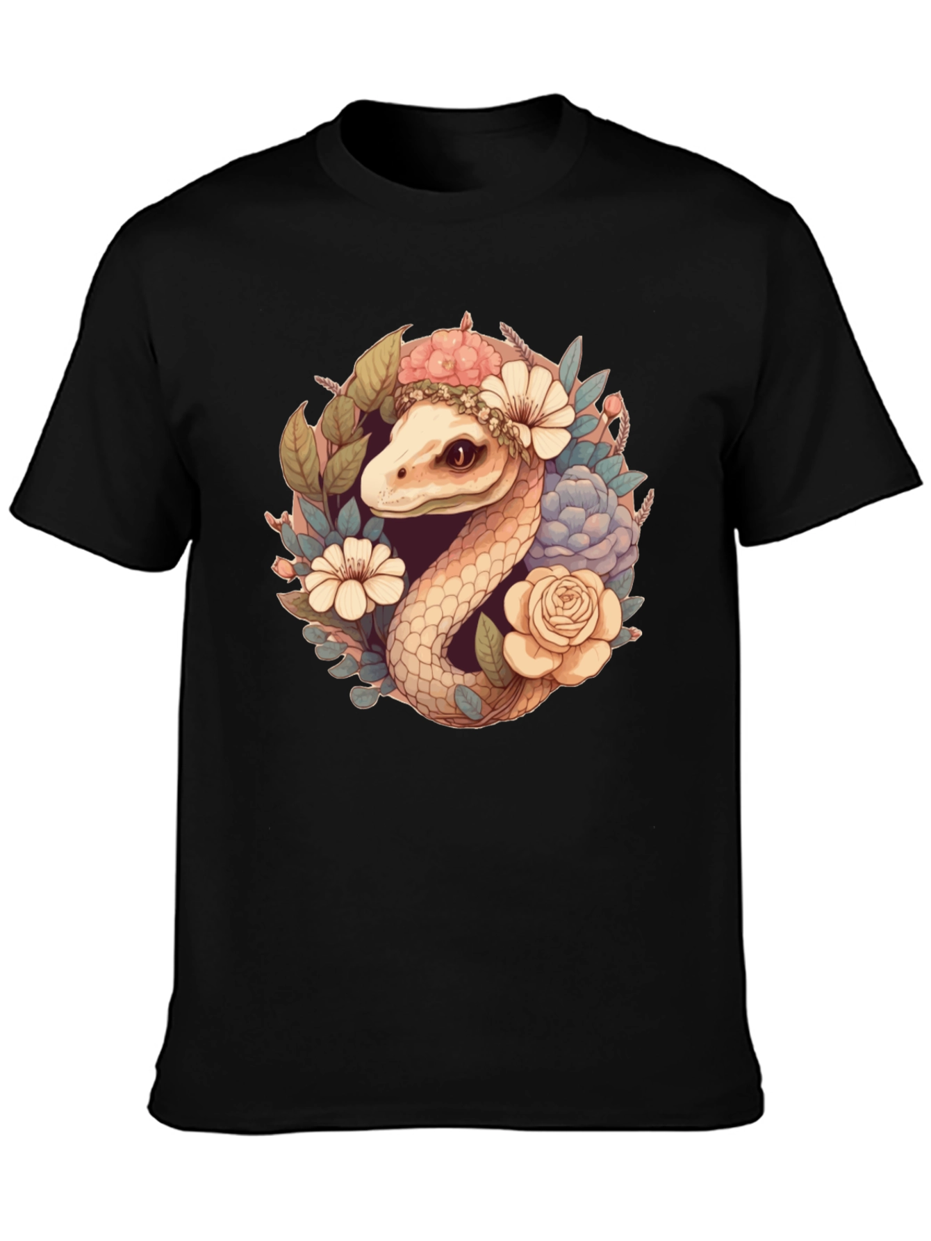 Floral Snake Graphic Tee - Stylish Comfort